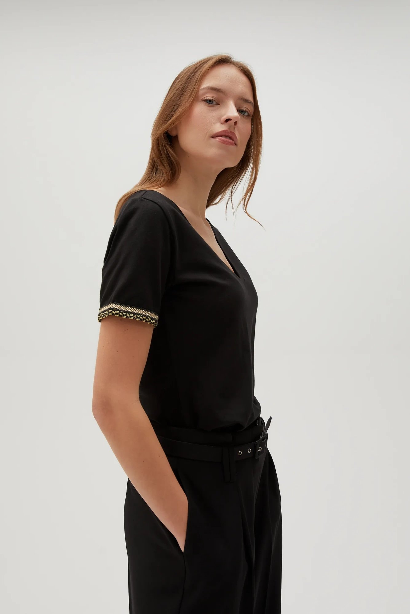 Marisse Womens Blouse Z-Ts-4540 Black