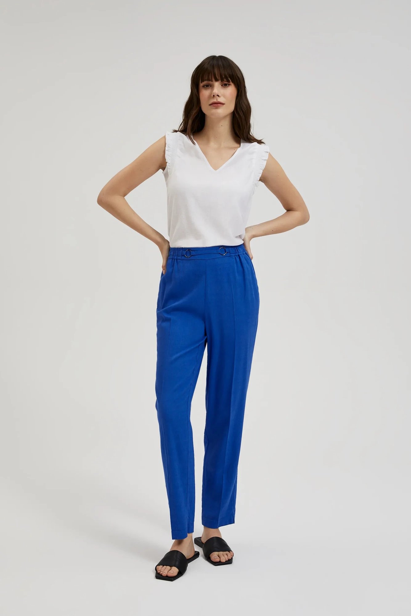 Women's canvas pants MOODO - blue