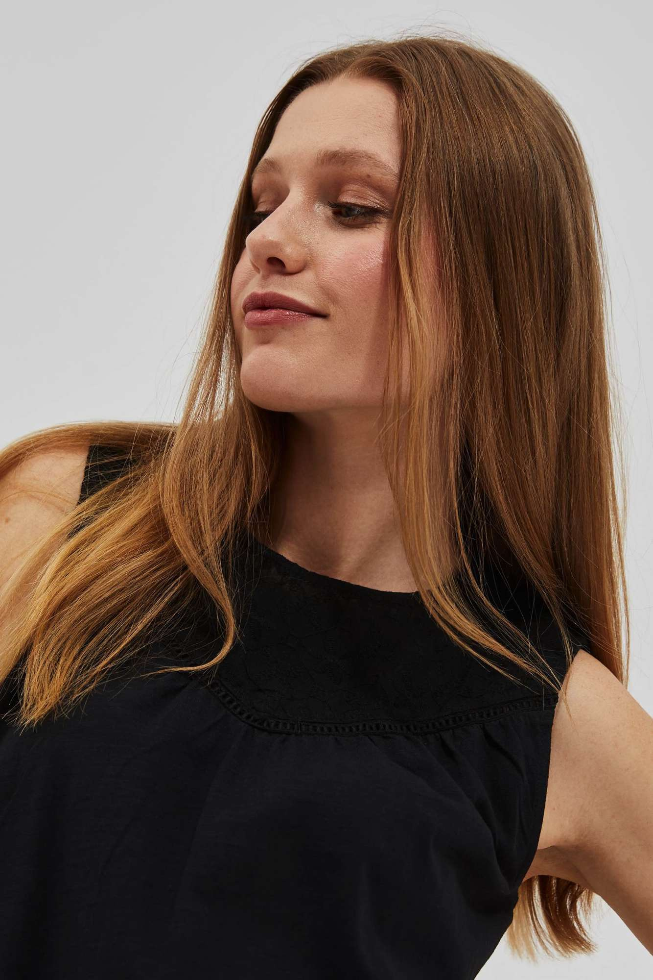 WOMEN'S TOP L-TS-4080 BLACK