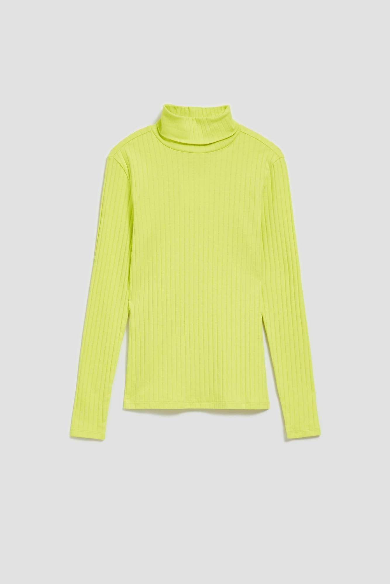 Ribbed turtleneck blouse