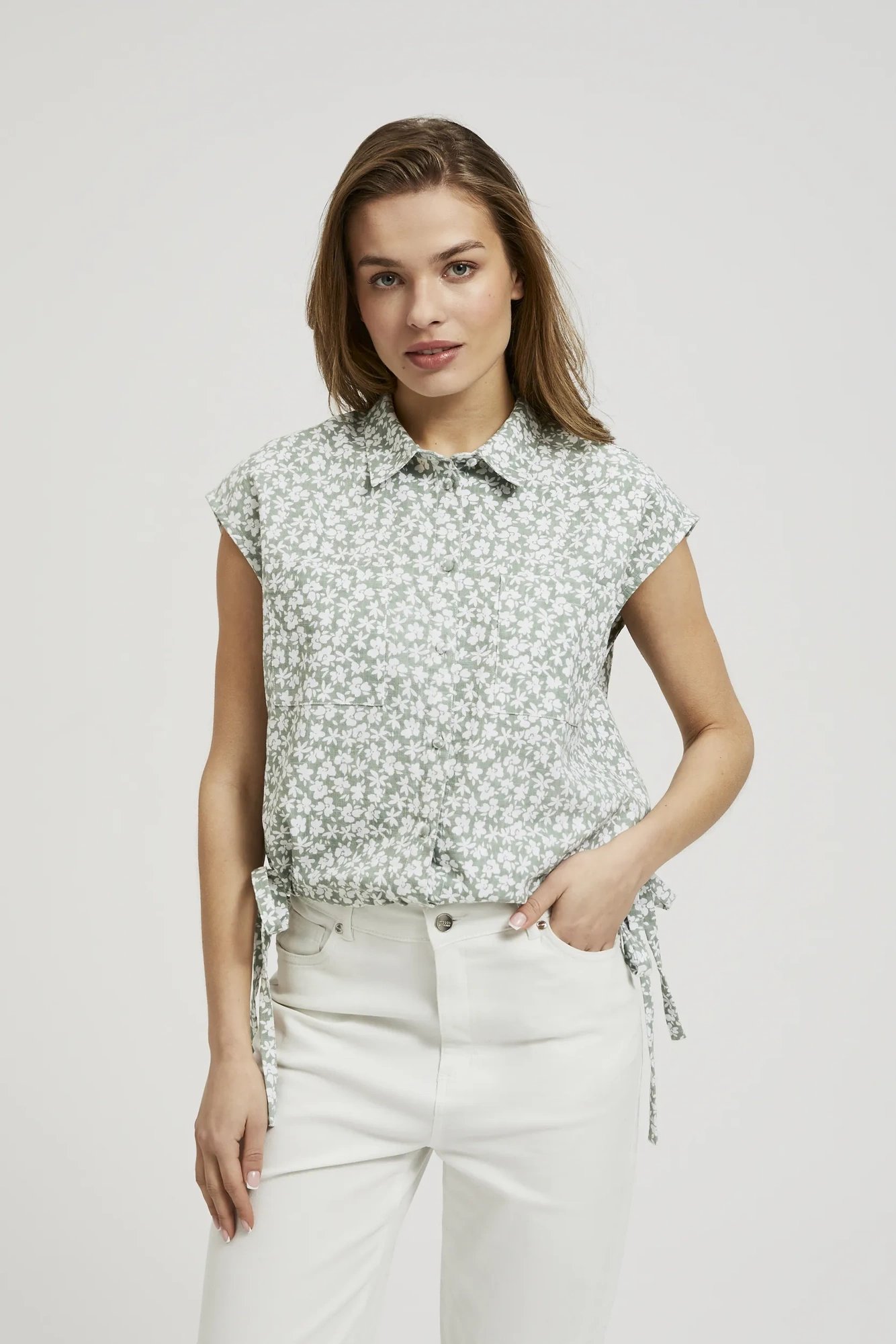 Women's patterned shirt MOODO - olive