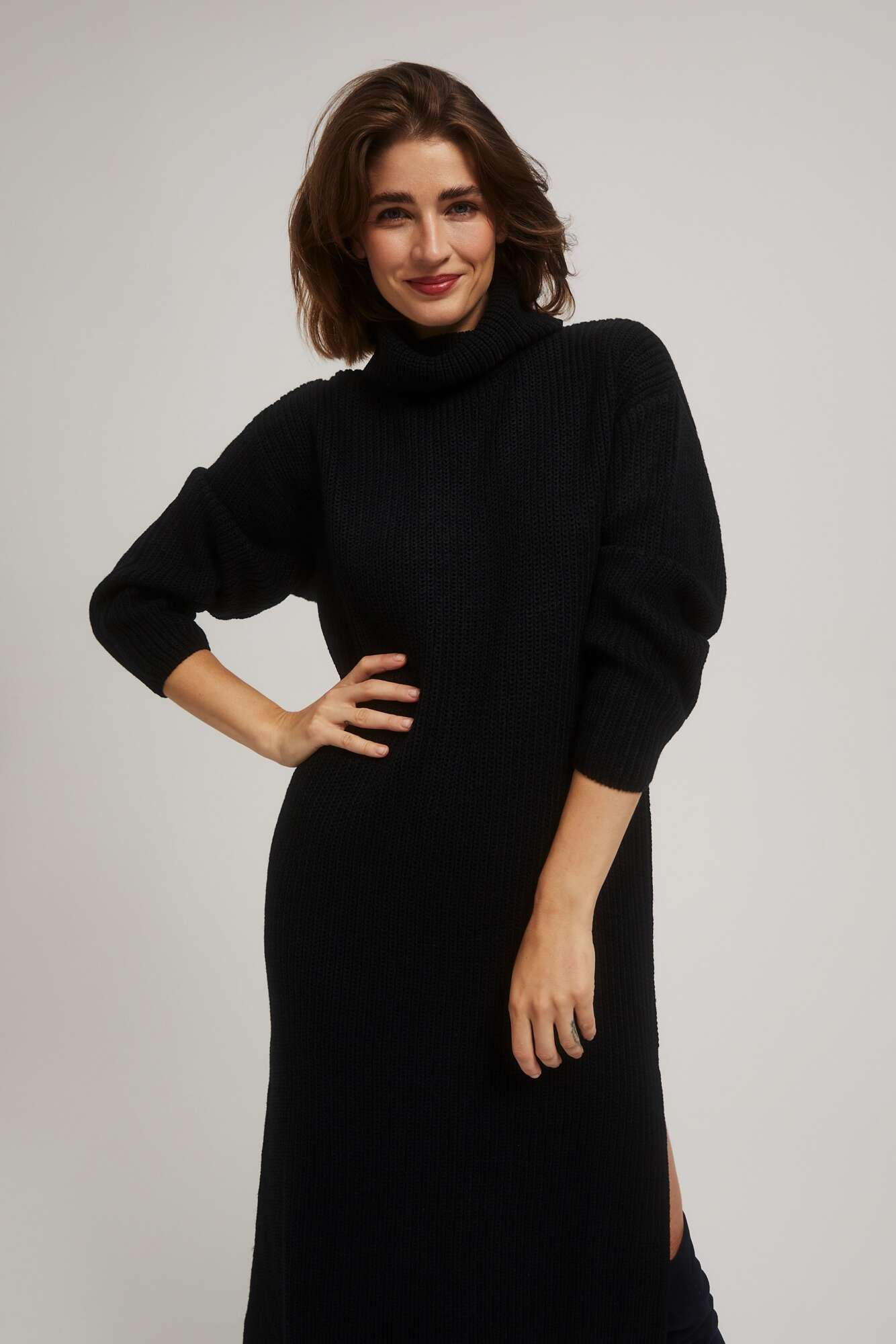 Marisse Black Turtleneck Sweater Dress