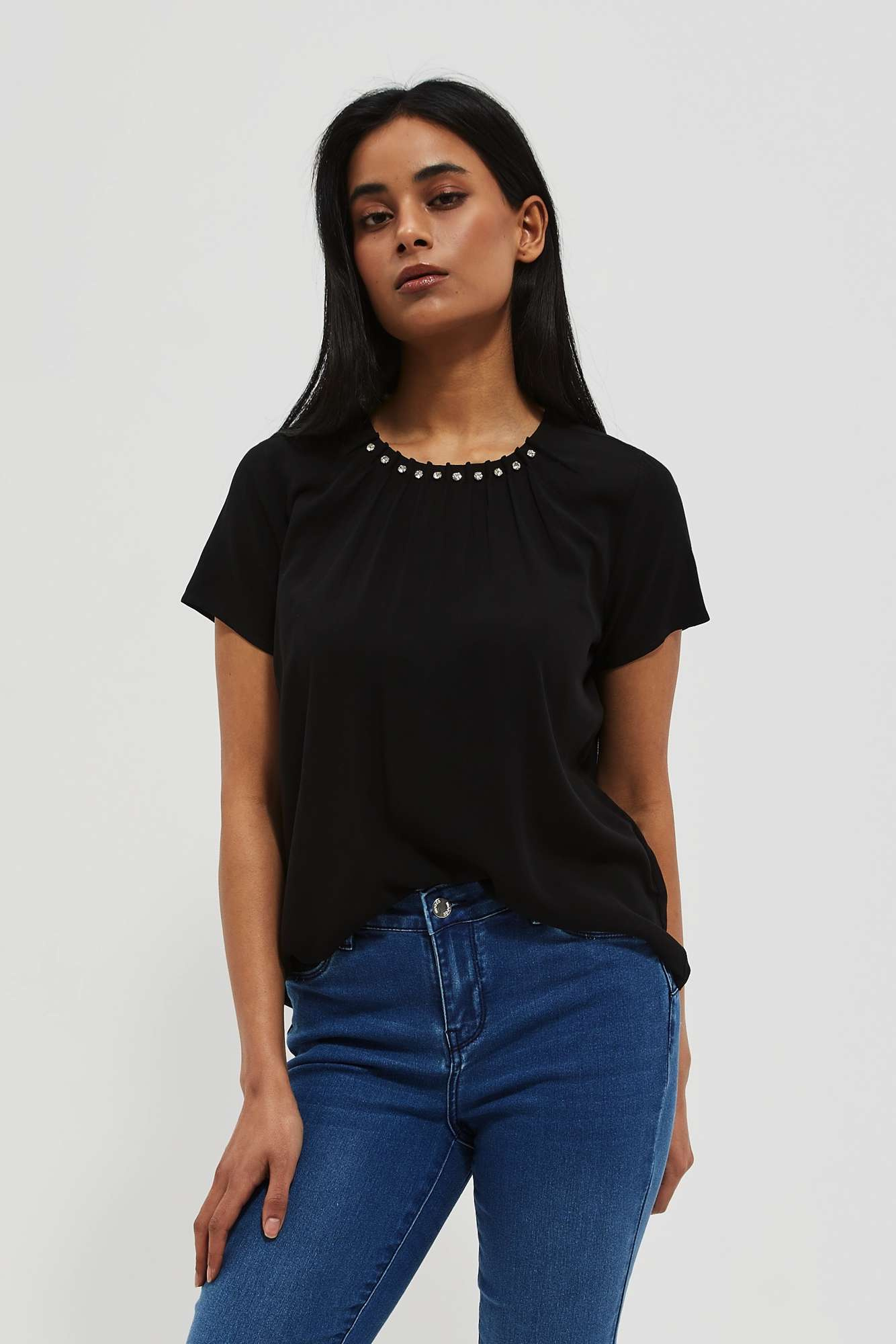 WOMEN'S SHIRT L-KO-4028 BLACK