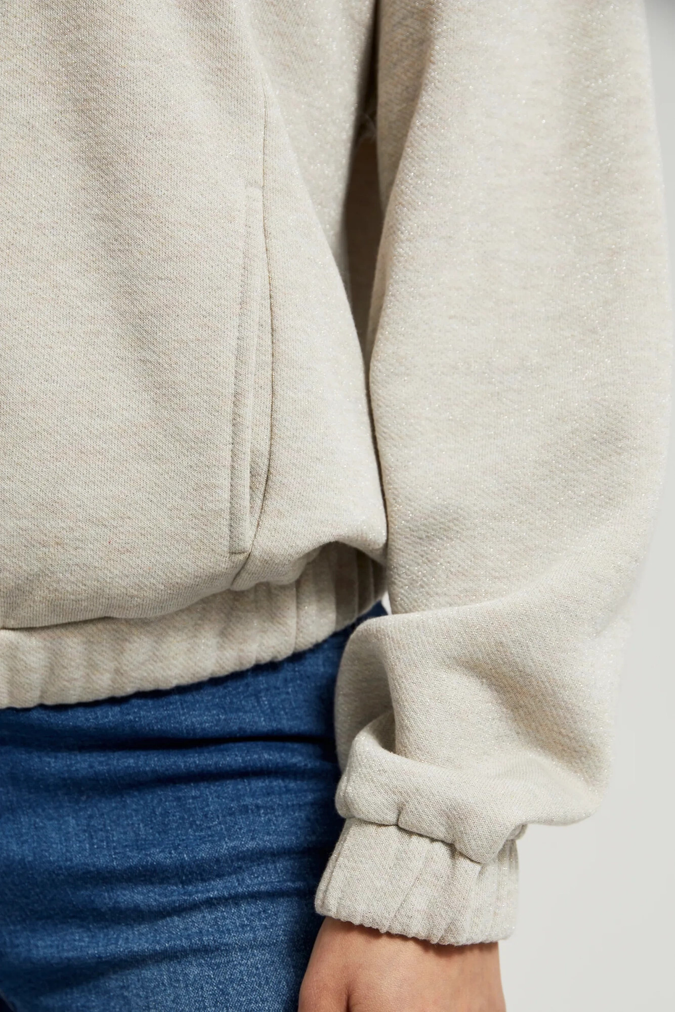 Women's zip-up hoodie MOODO, beige