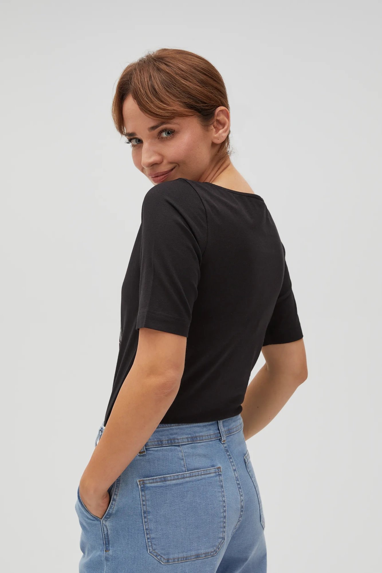 Marisse Women's T-Shirt L-Ts-4610 Black