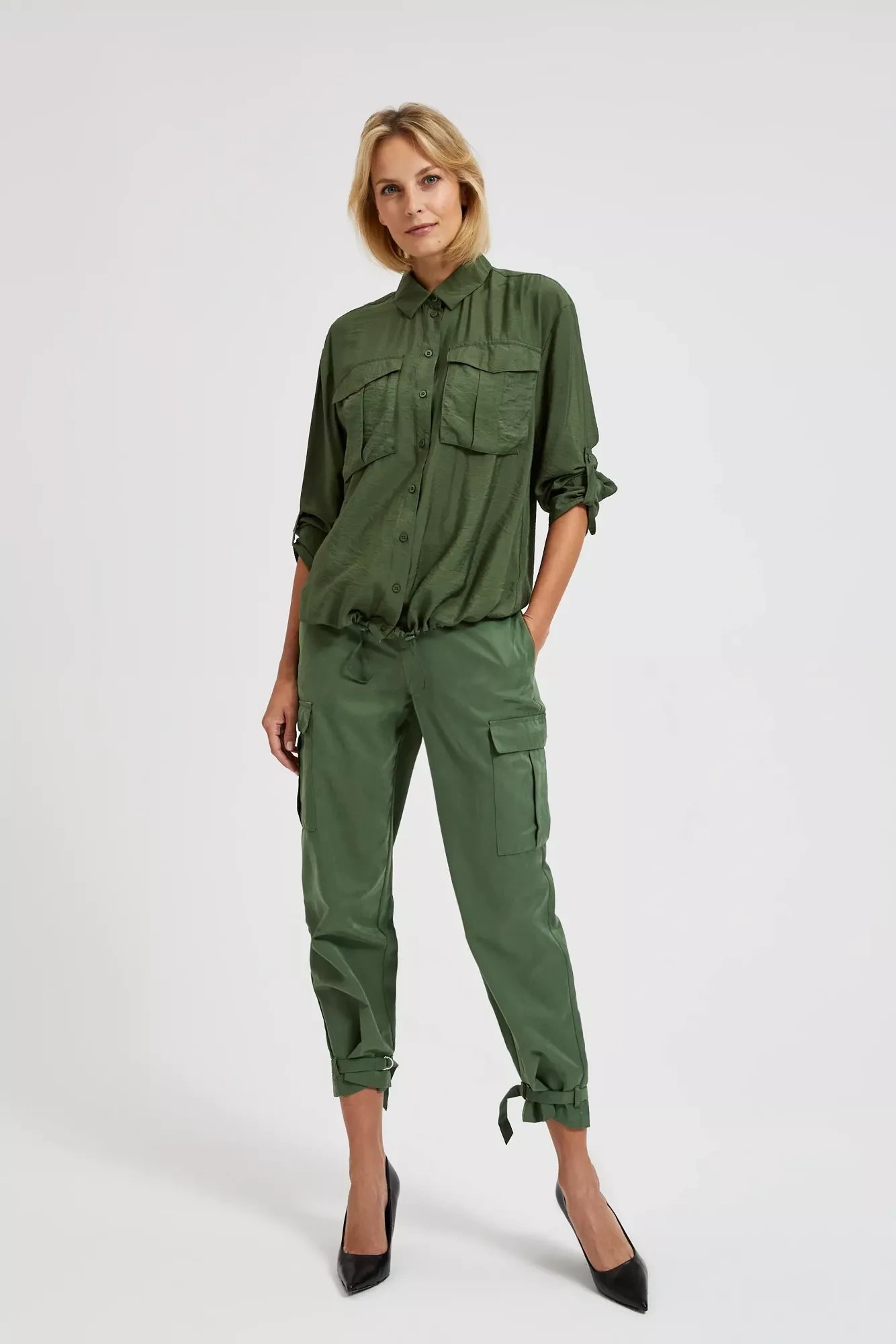 Green khaki women's shirt
