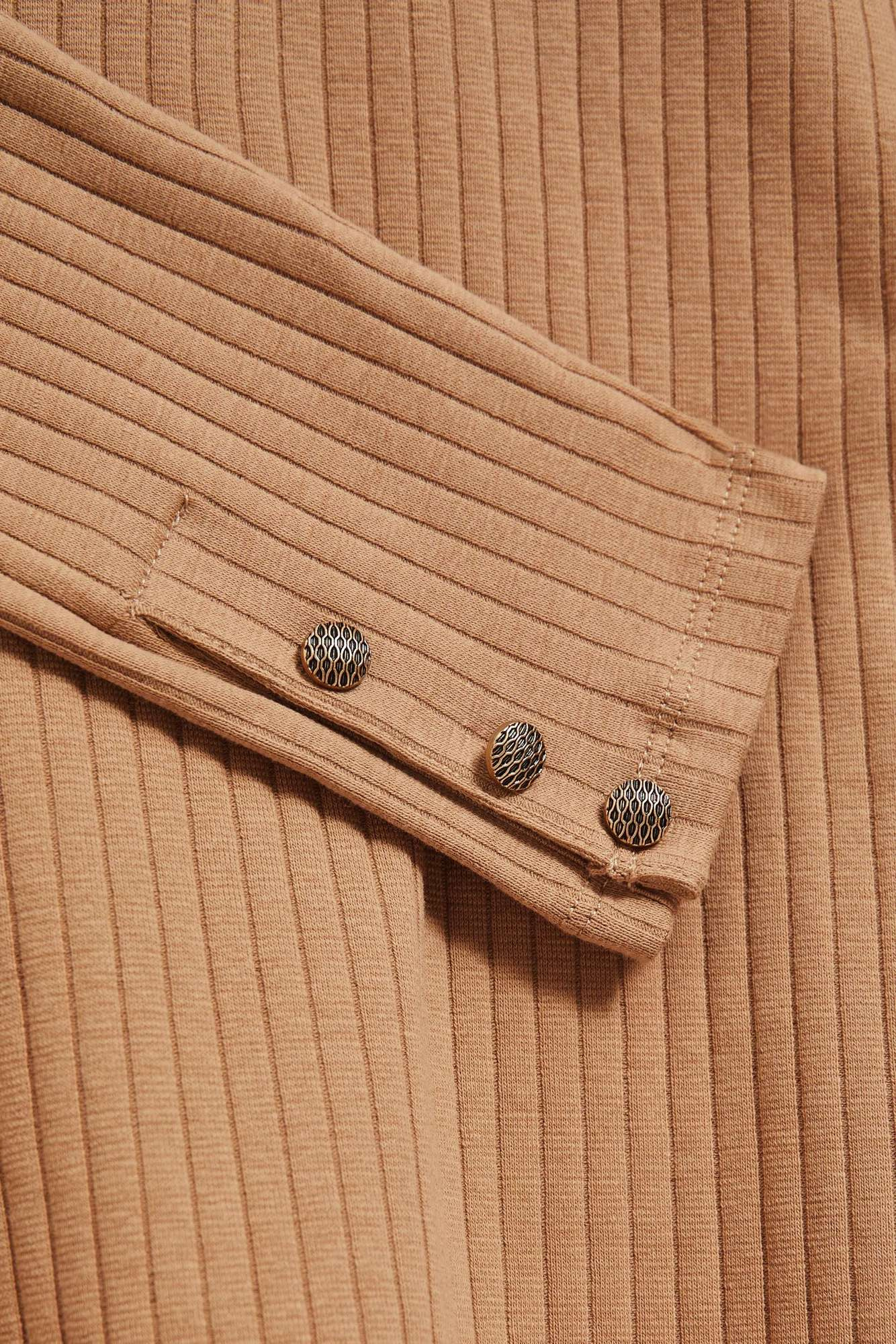 Ribbed turtleneck blouse