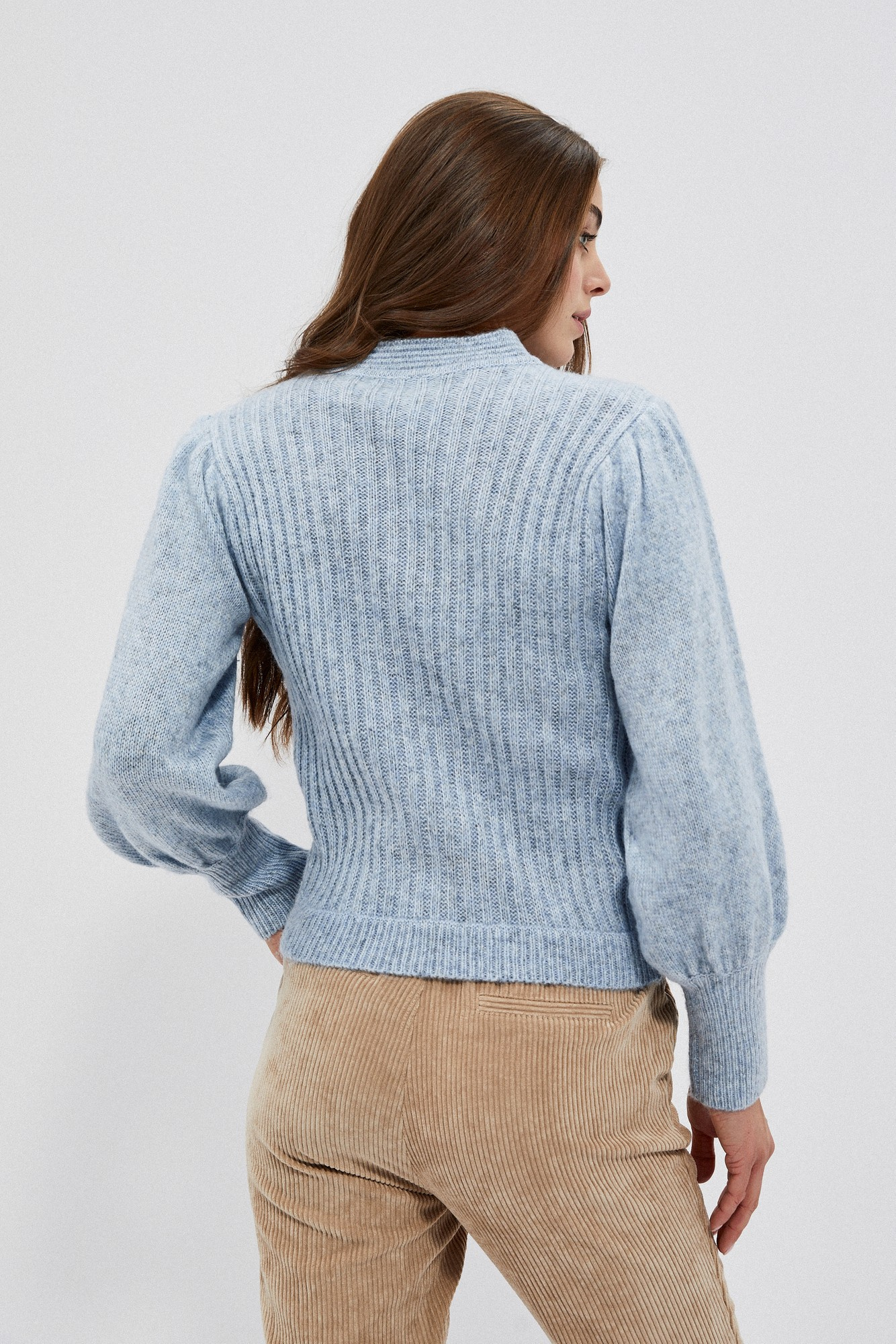 Sweater with fluffy sleeves