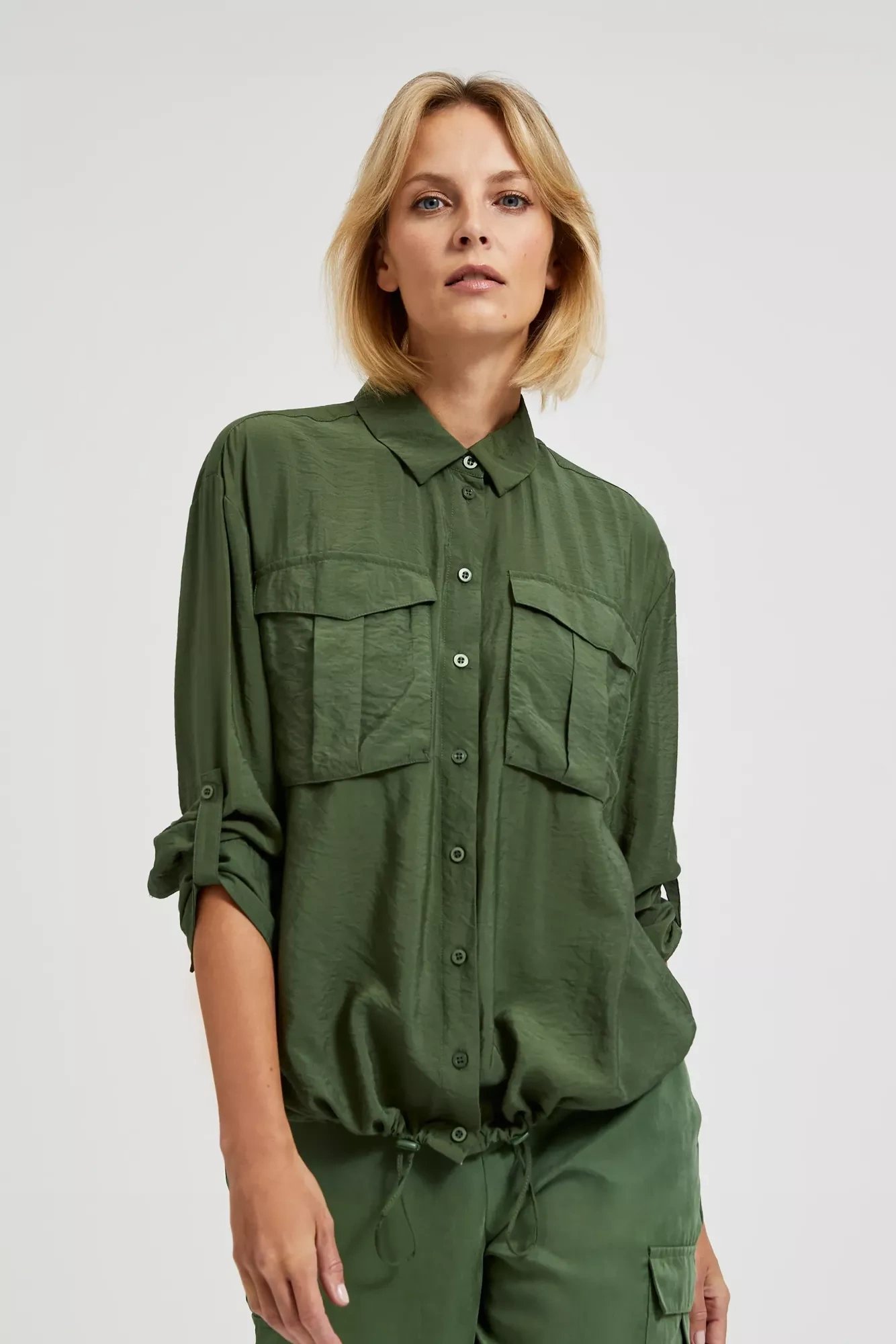 Green khaki women's shirt