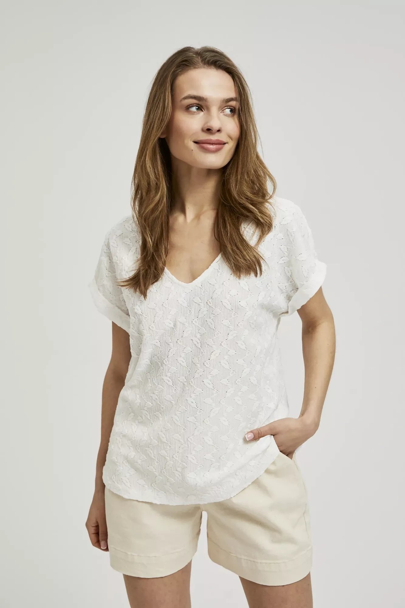 Women's T-shirt MOODO - ecru white