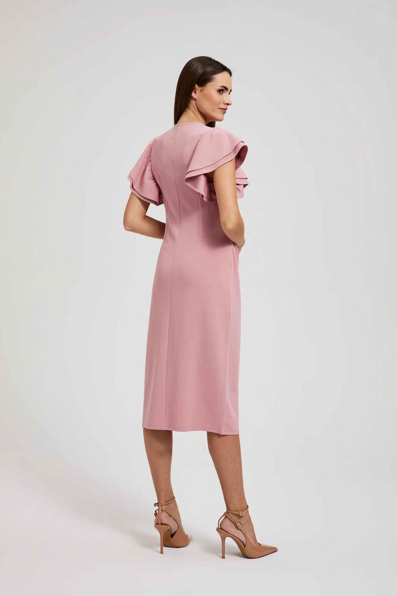 Women's midi dress MOODO - dusty pink