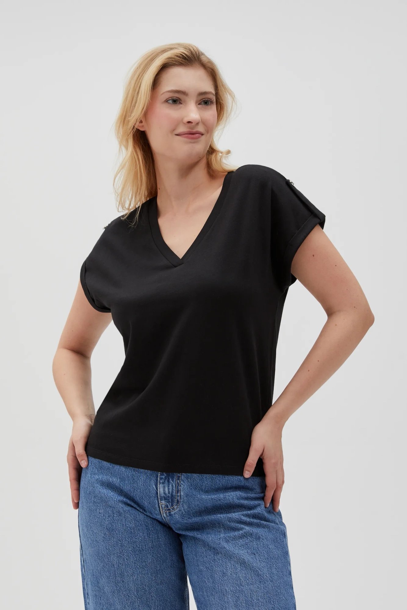 Marisse Women's T-Shirt L-Ts-4621 Black