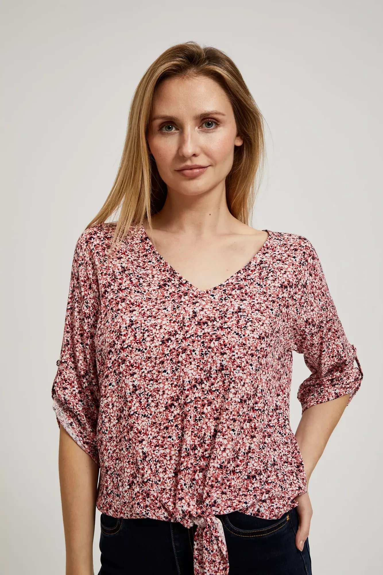 Ladies' patterned blouse MOODO - pink