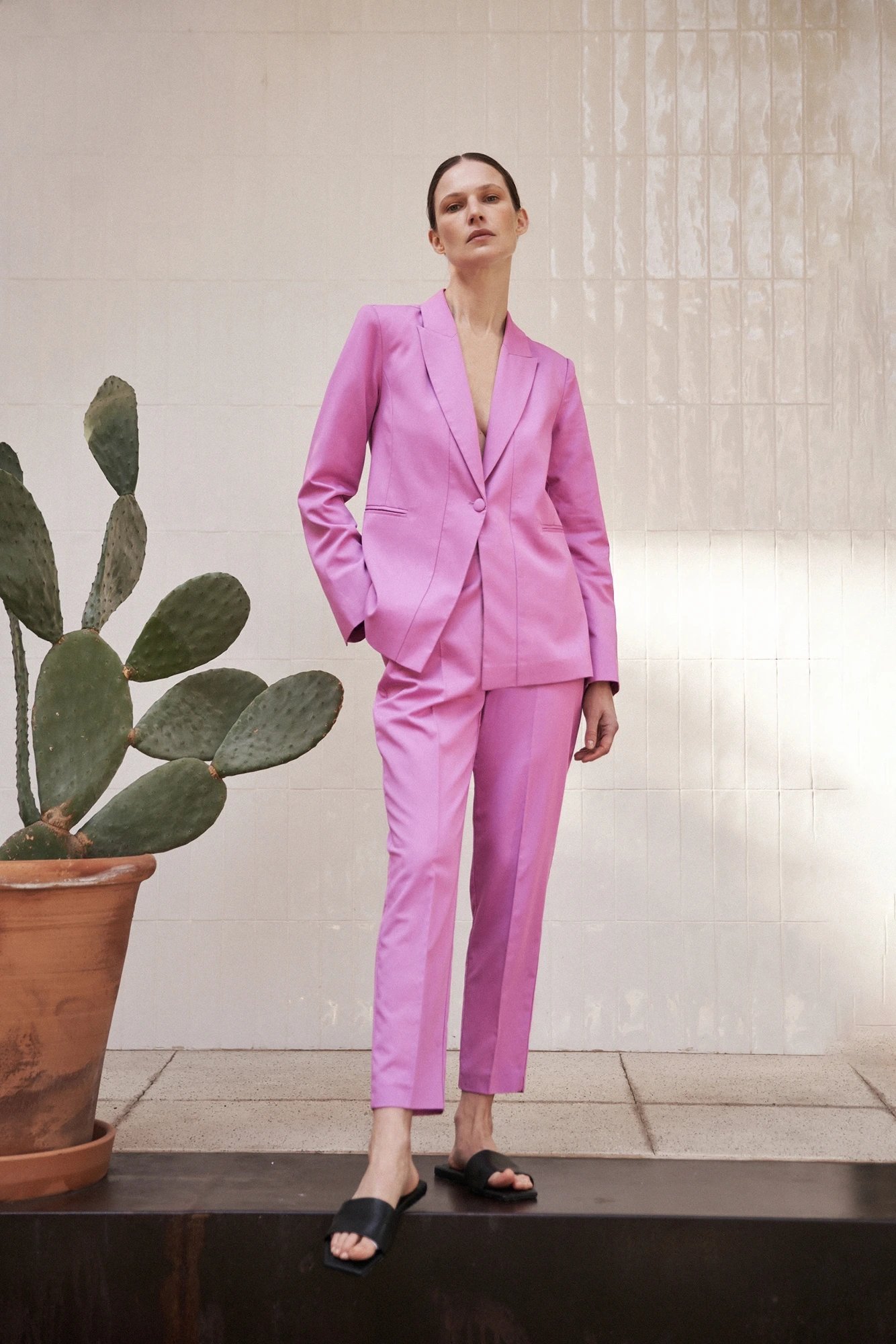 Women's trousers MOODO - pink