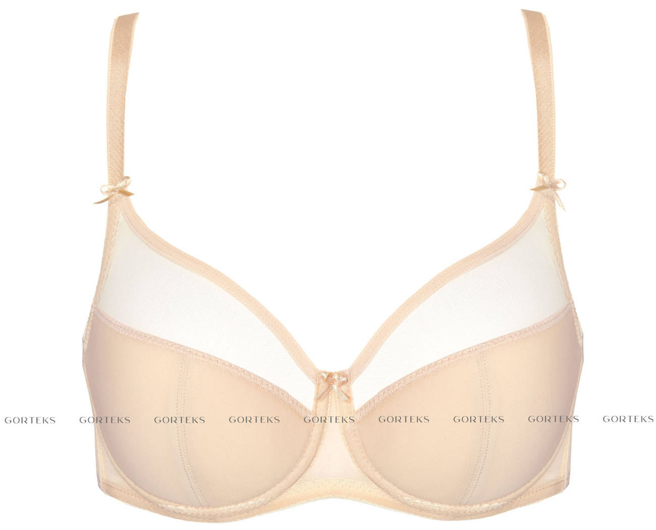 Sutien bej cu detalii translucide