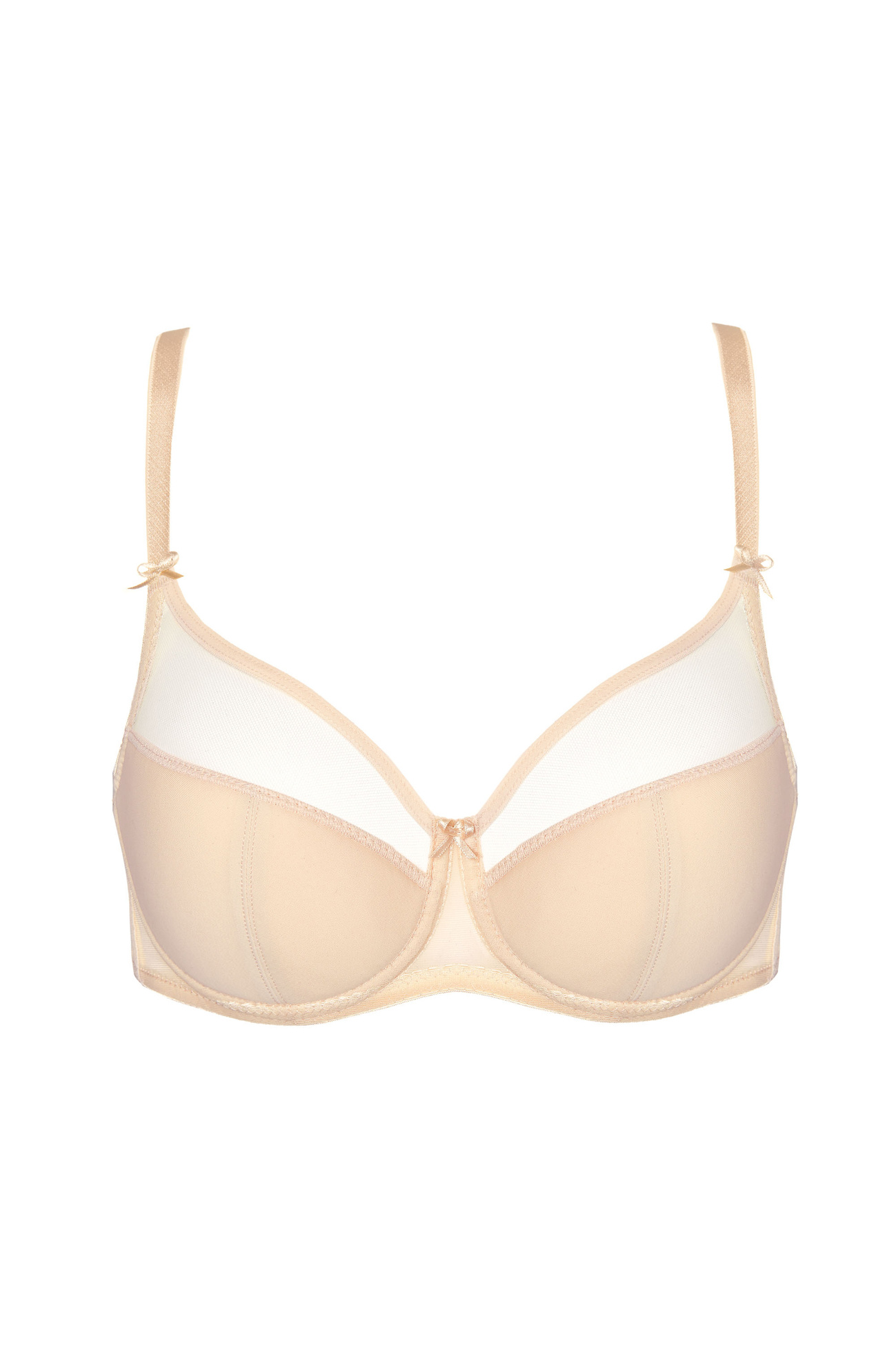 Sutien bej cu detalii translucide