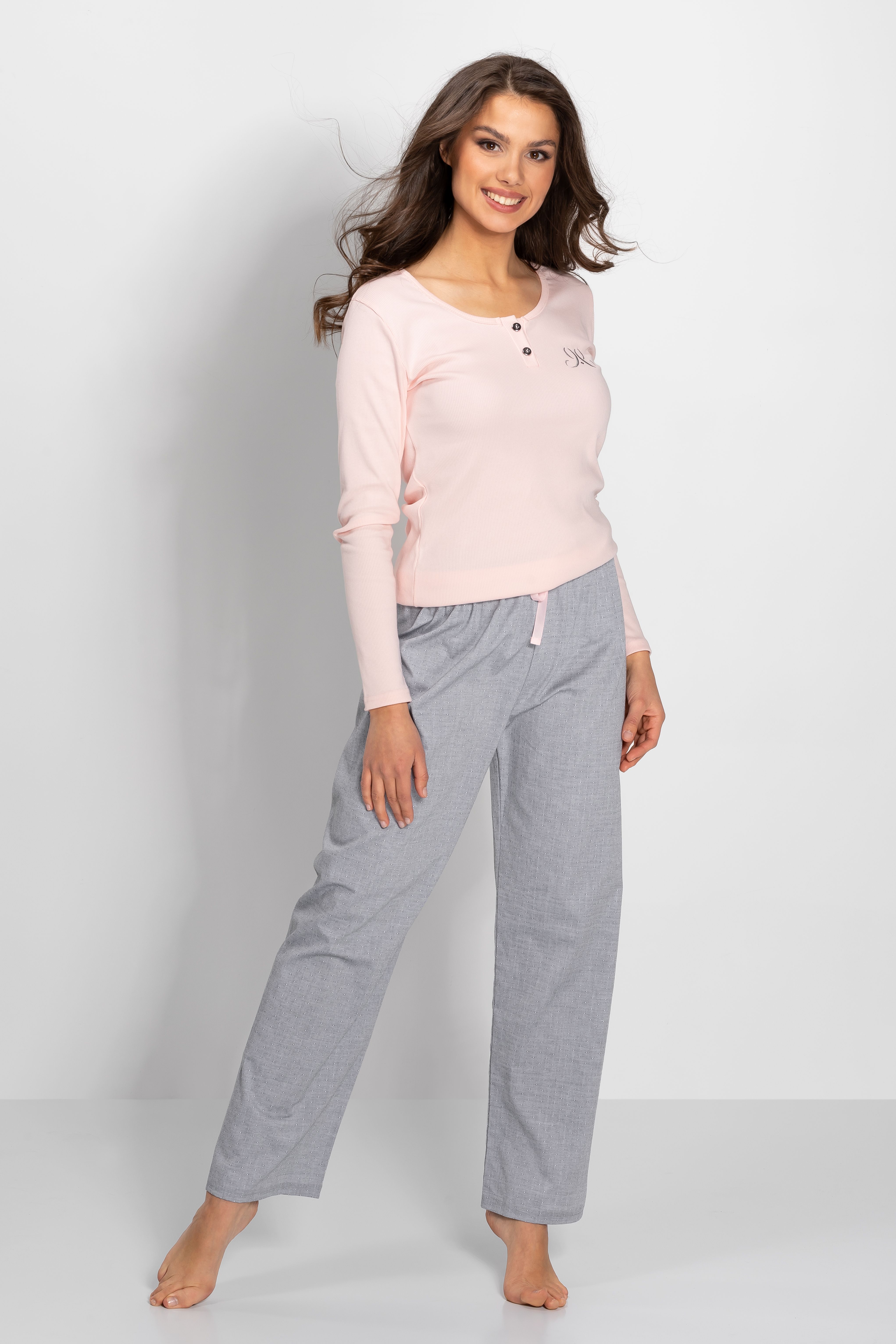 Linda Pyjamas Pink-Grey Pink-Grey