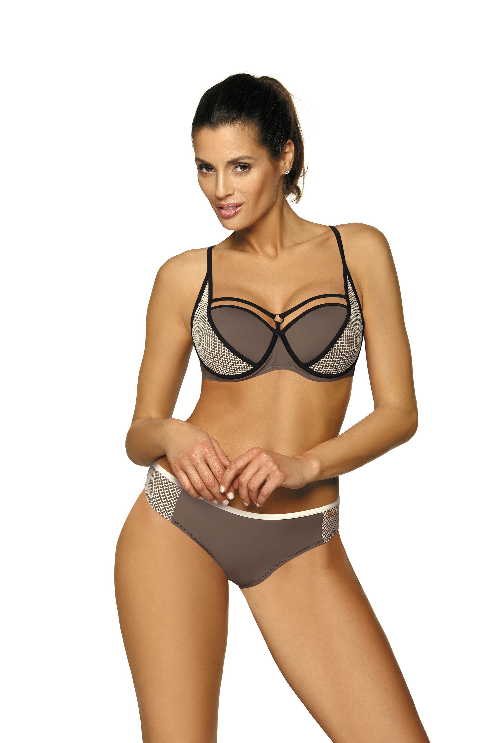 Charlotte Dark Taupe M-495 (7) Mocha Swimsuit