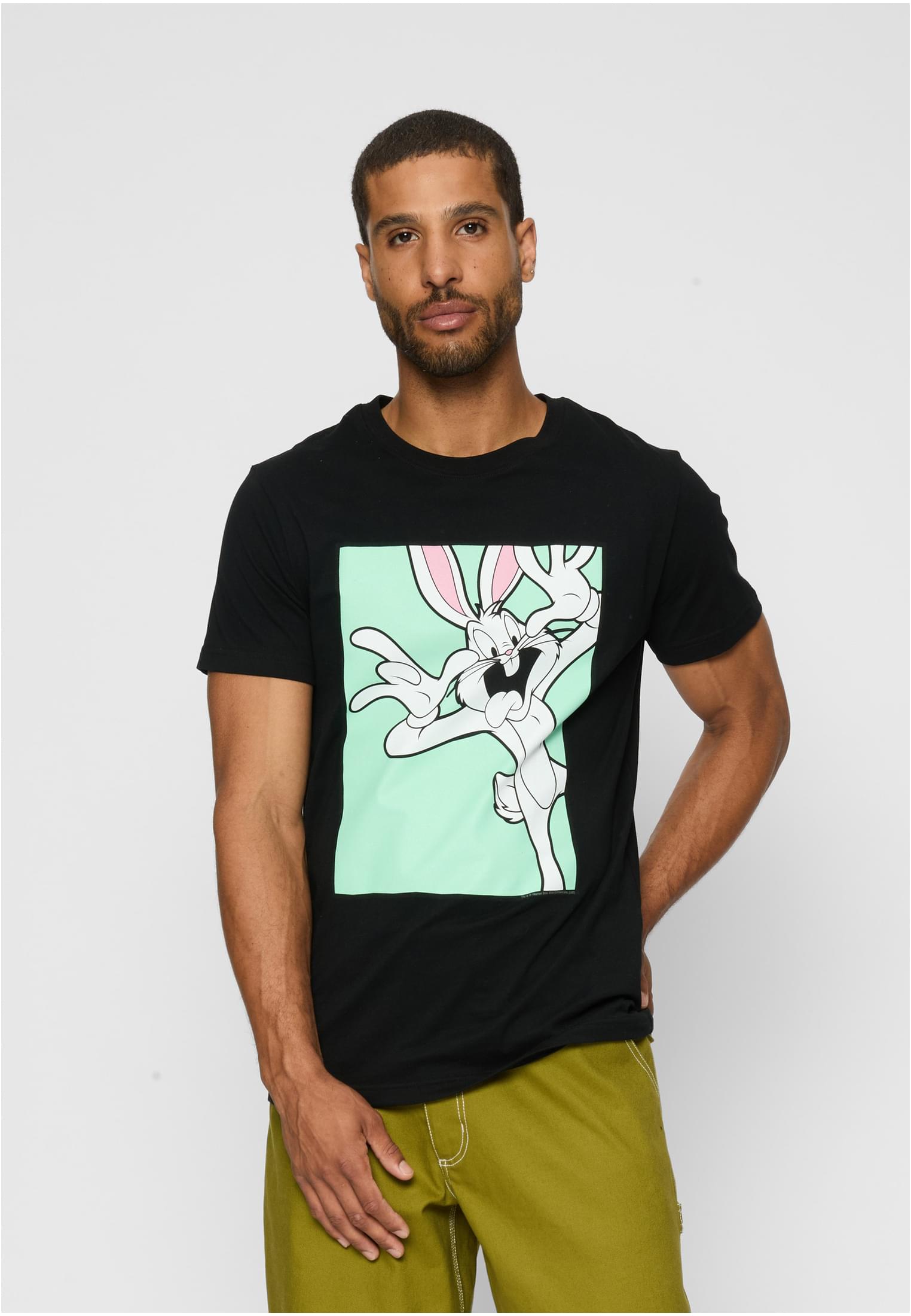 Black Looney Tunes Bugs Bunny Funny Face T-shirt