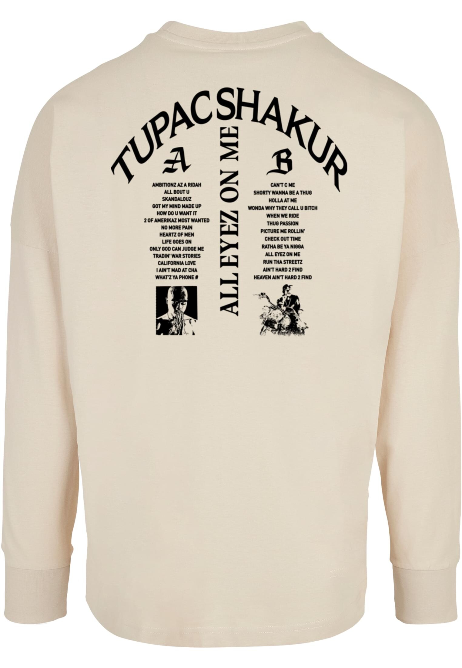 Men's hoodless sweatshirt 2Pac All Eyez on me Tracklist Cut On cream