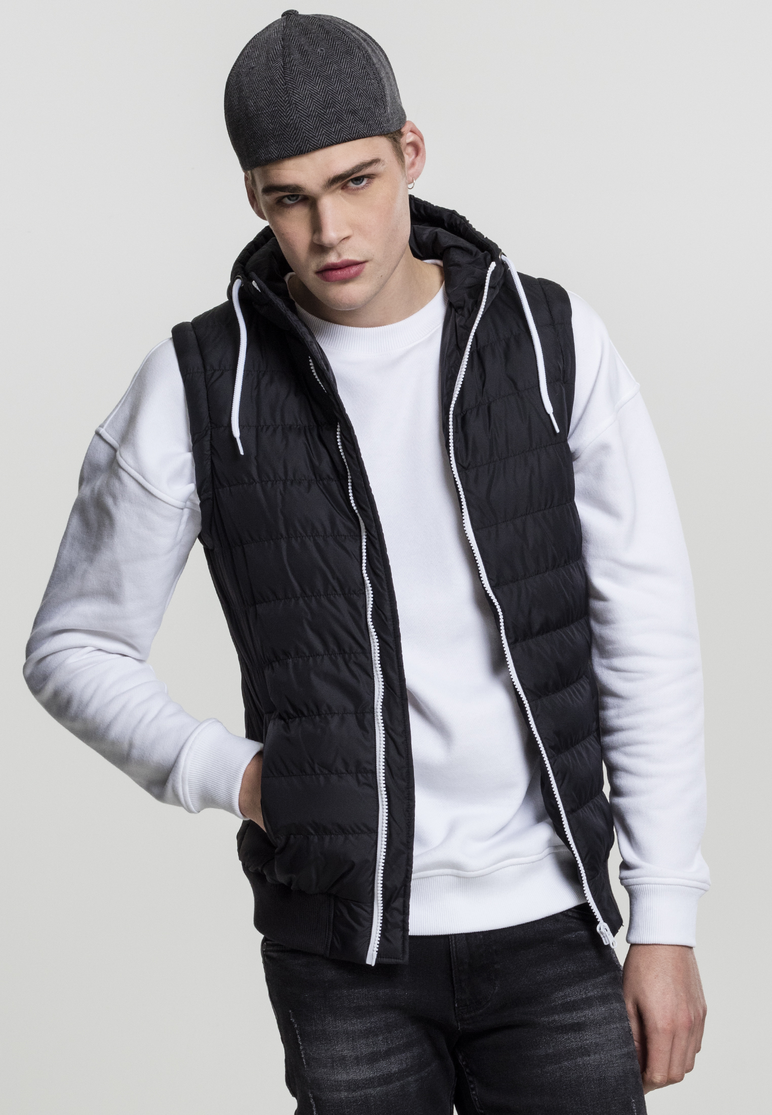Small bubble hood vest blk/wht