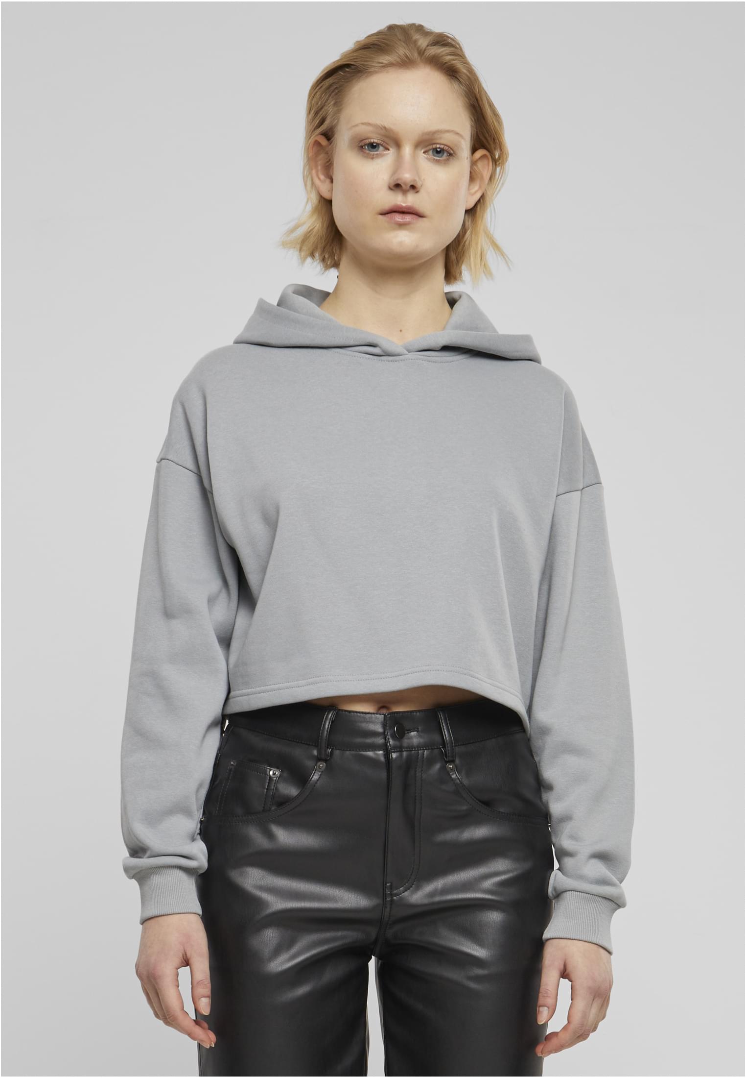 Women&#039;s cropped hoodie Terry Hoodie gray