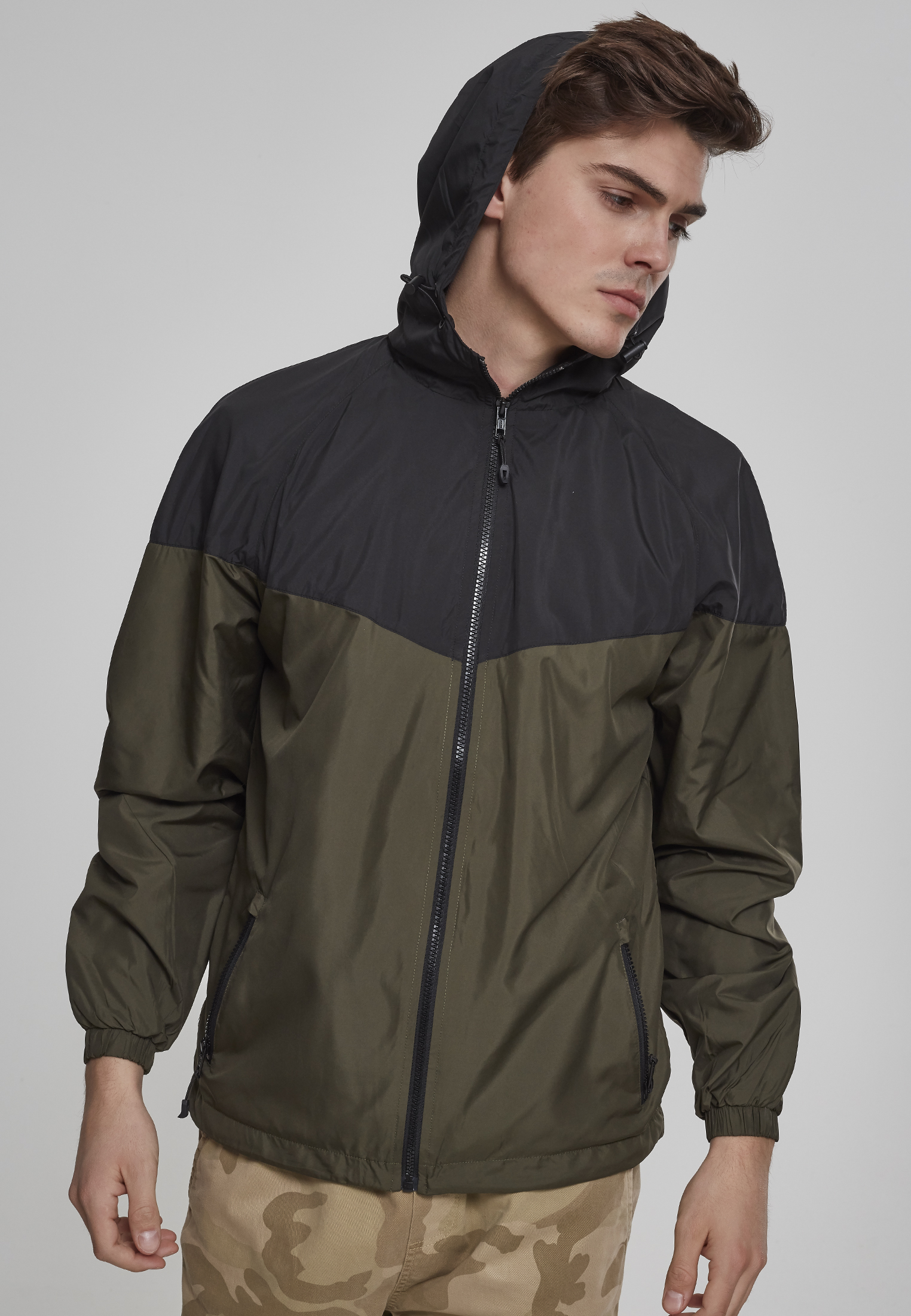 2-Tone Tech Windrunner Blk/darkolive