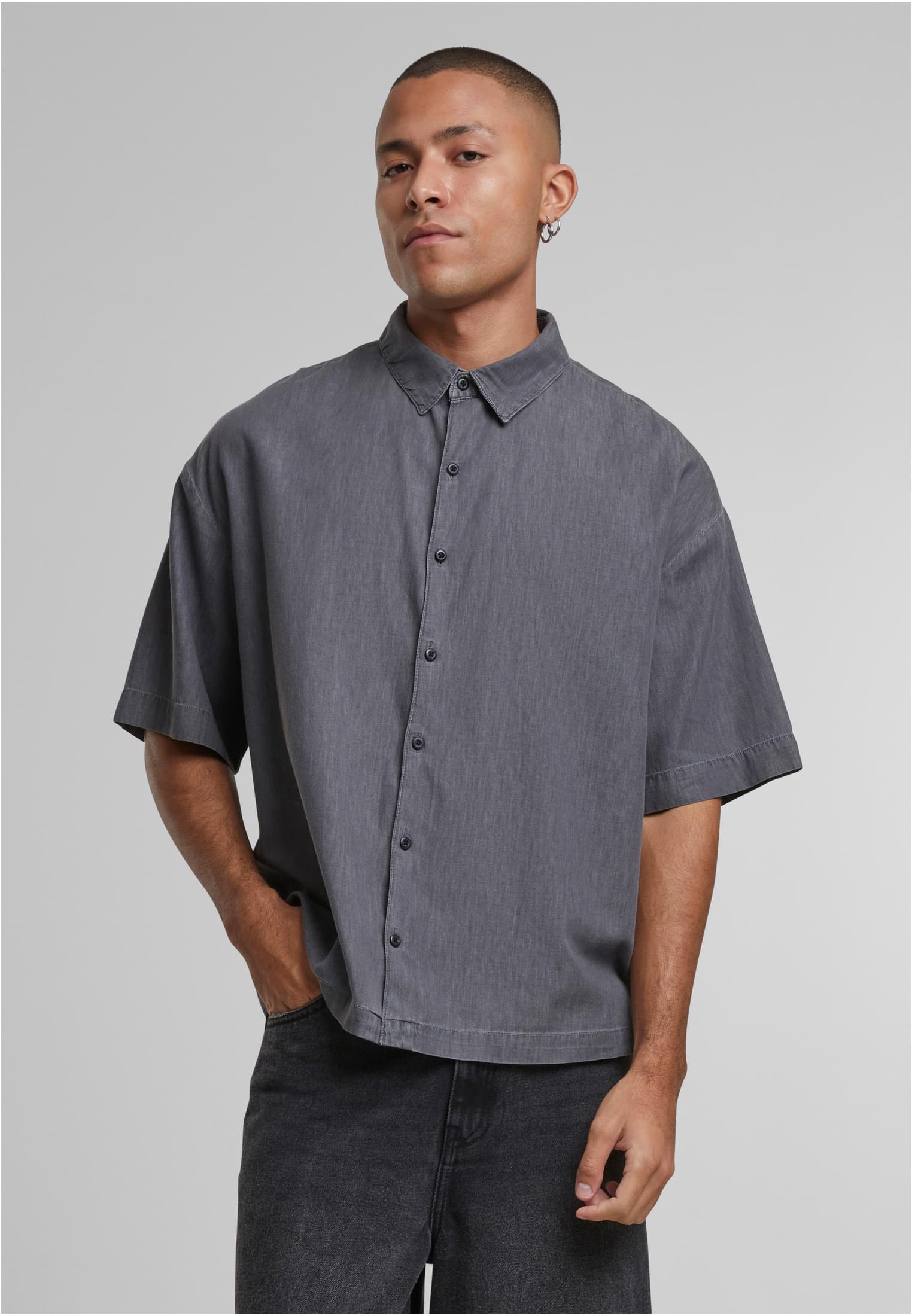 Men&#039;s Lightweight Denim Shirt - Grey