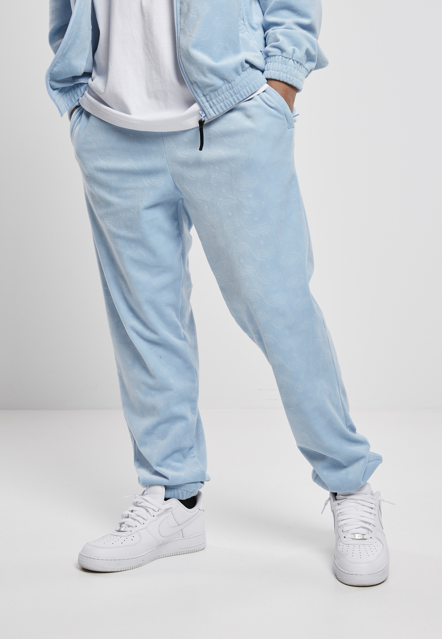 Southpole AOP Velur Pants babyblue