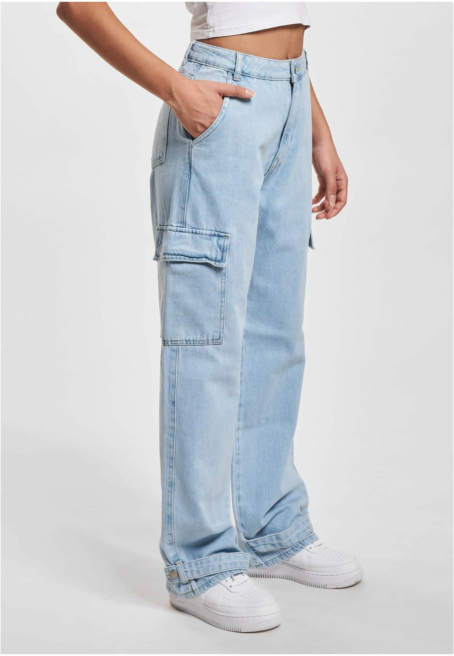 Dámské Džíny Cargo Pants Denim Modré