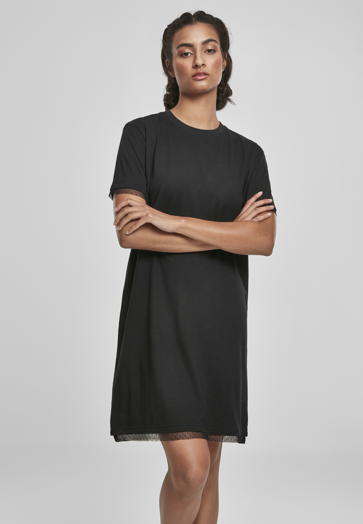 Womens Dress Boxes with lace trim black