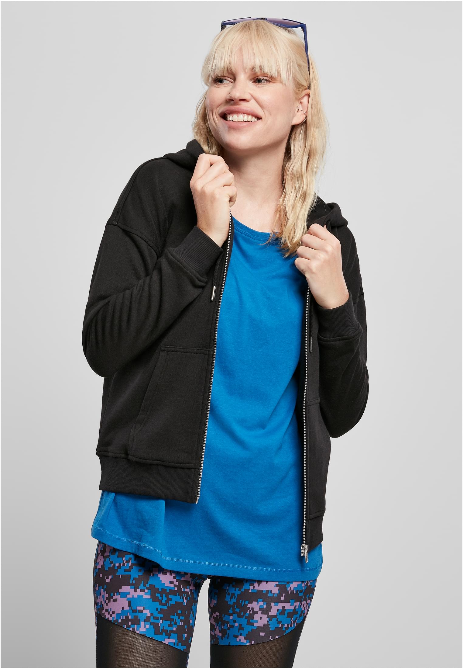 Women&#039;s Organic Terry Zip-Up Hoodie Black