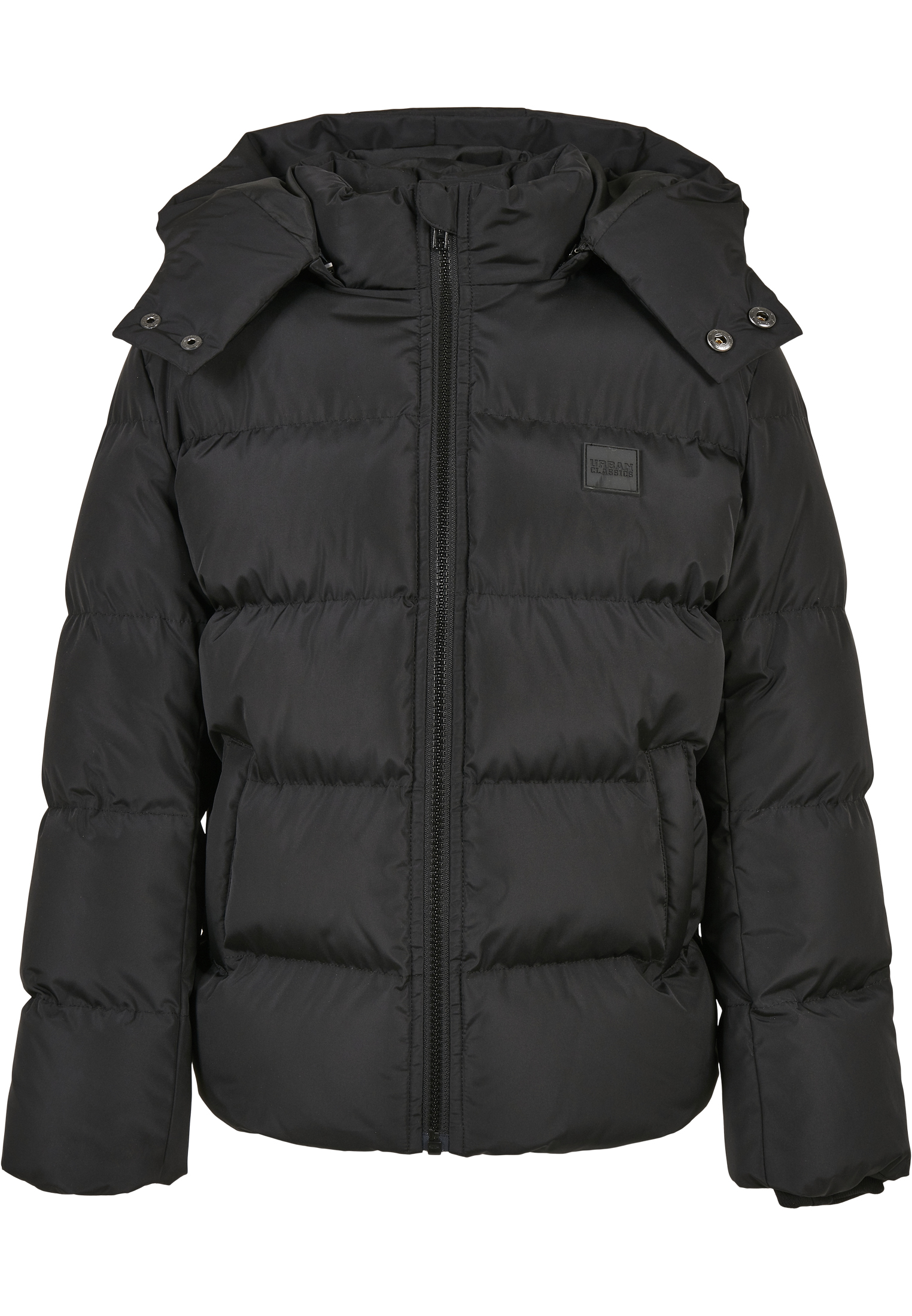 Puffer Boys&#039; Jacket with Hood Black