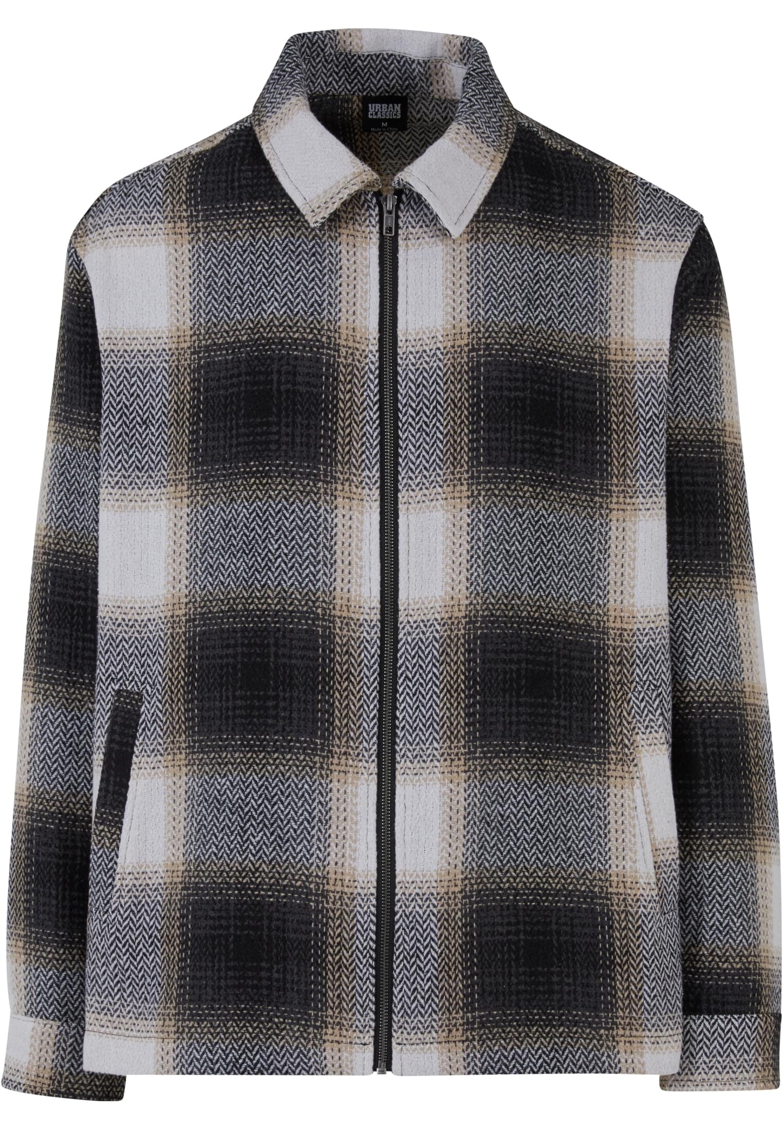 Men's zip shirt jacket beige/black