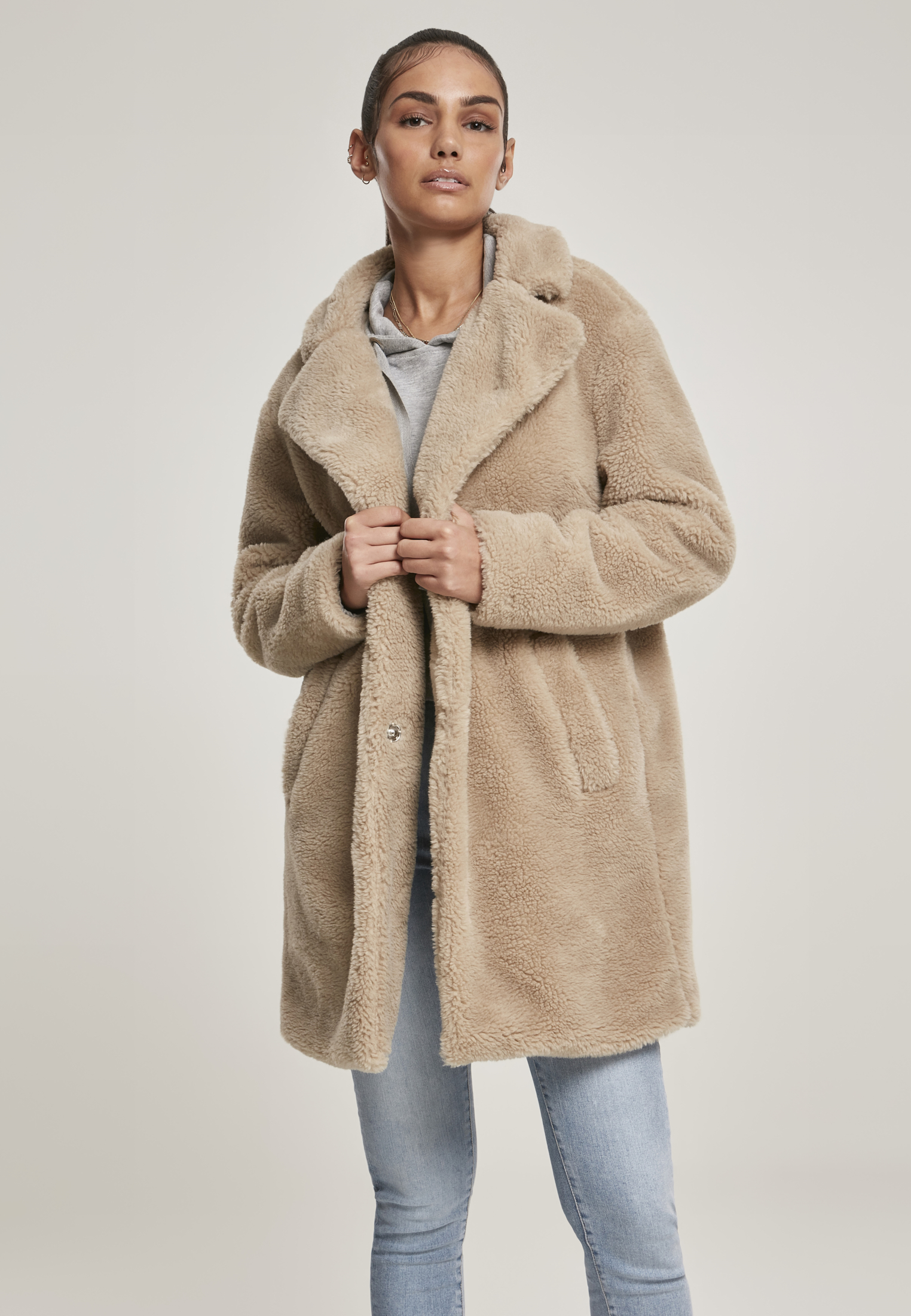 Women's Oversized Sherpa Coat Sand