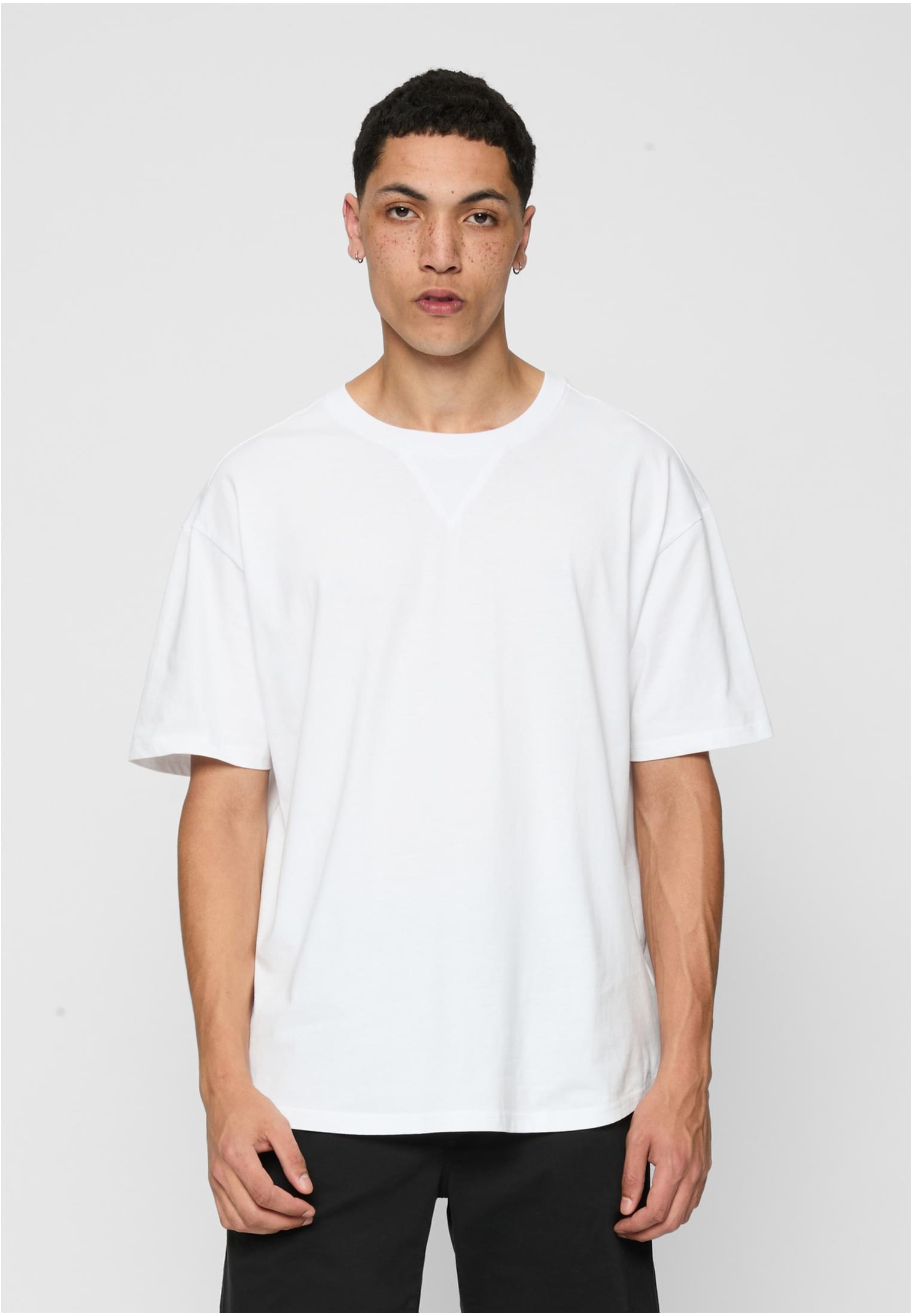 Curved Oversized Organic Cotton T-Shirt 2-Pack White+White