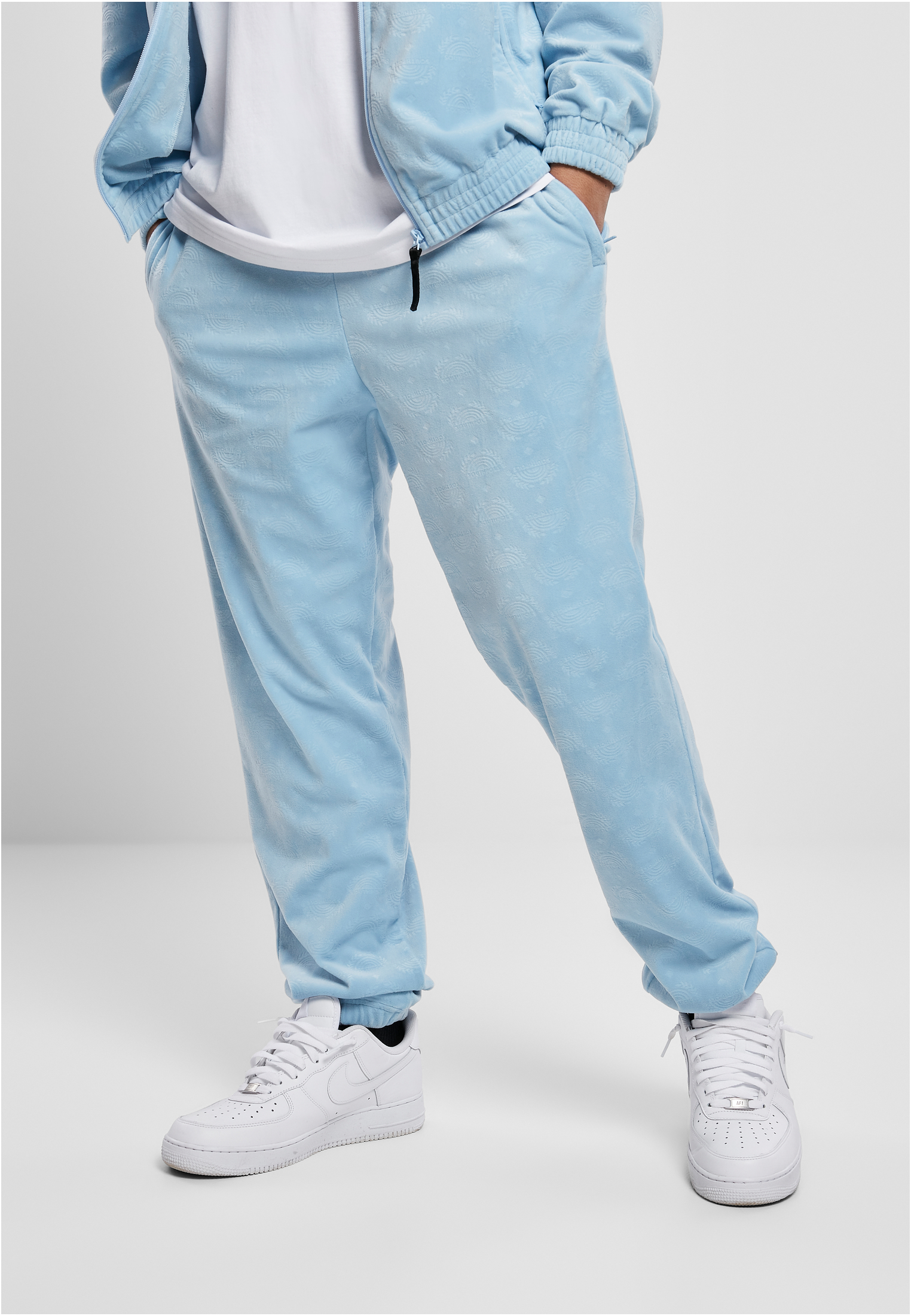 Southpole AOP Velur Pants babyblue
