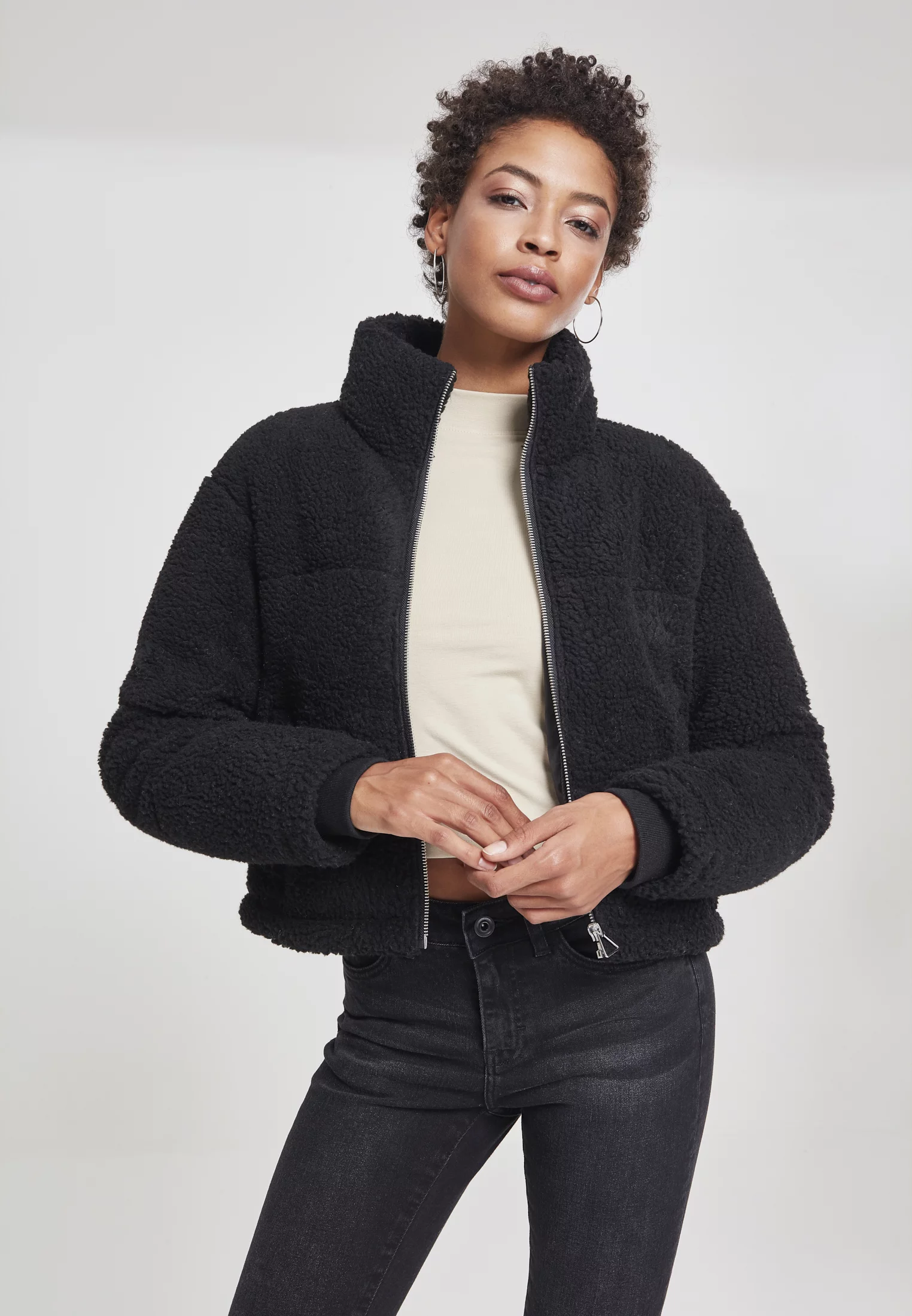 Women&#039;s boxes Sherpa Puffer Jacket black