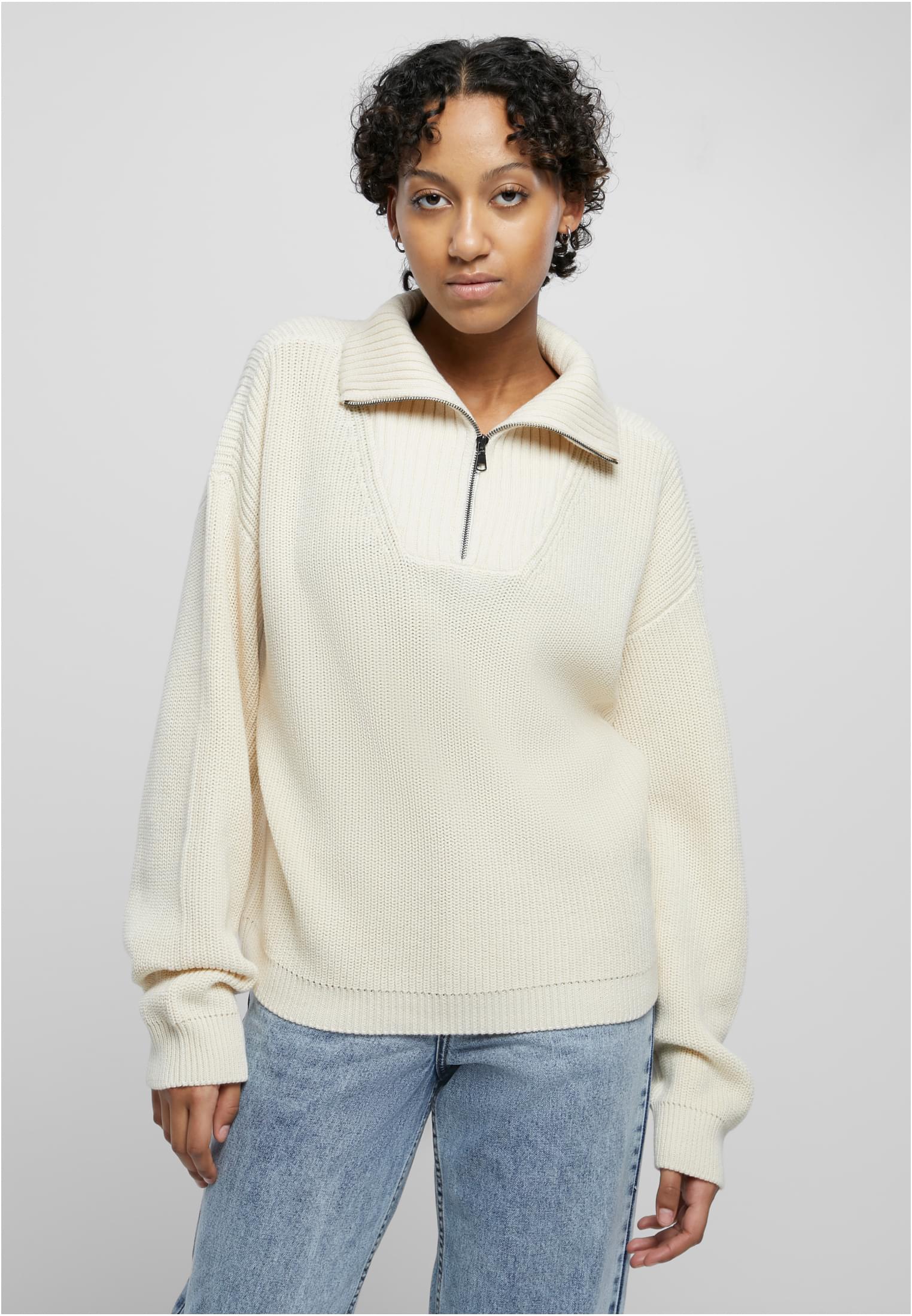 Women&#039;s oversized troyer knit - sand