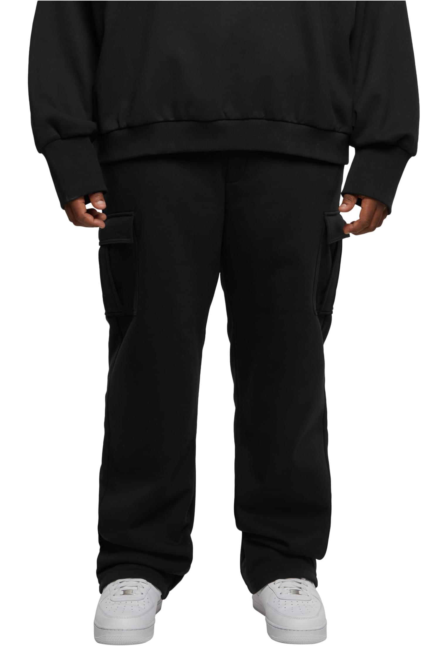 Sweatpants Heavy Straight Leg Cargo Black
