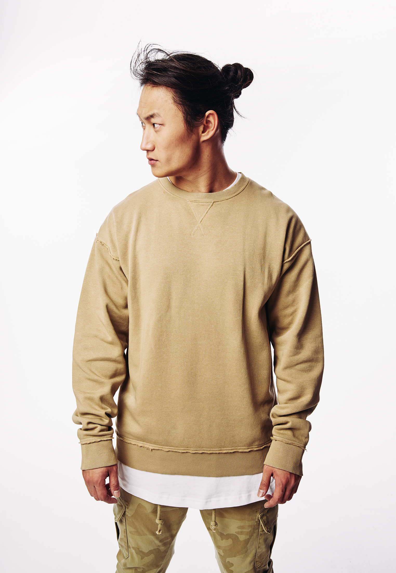 Oversized Open Edge Crew Warm Sand