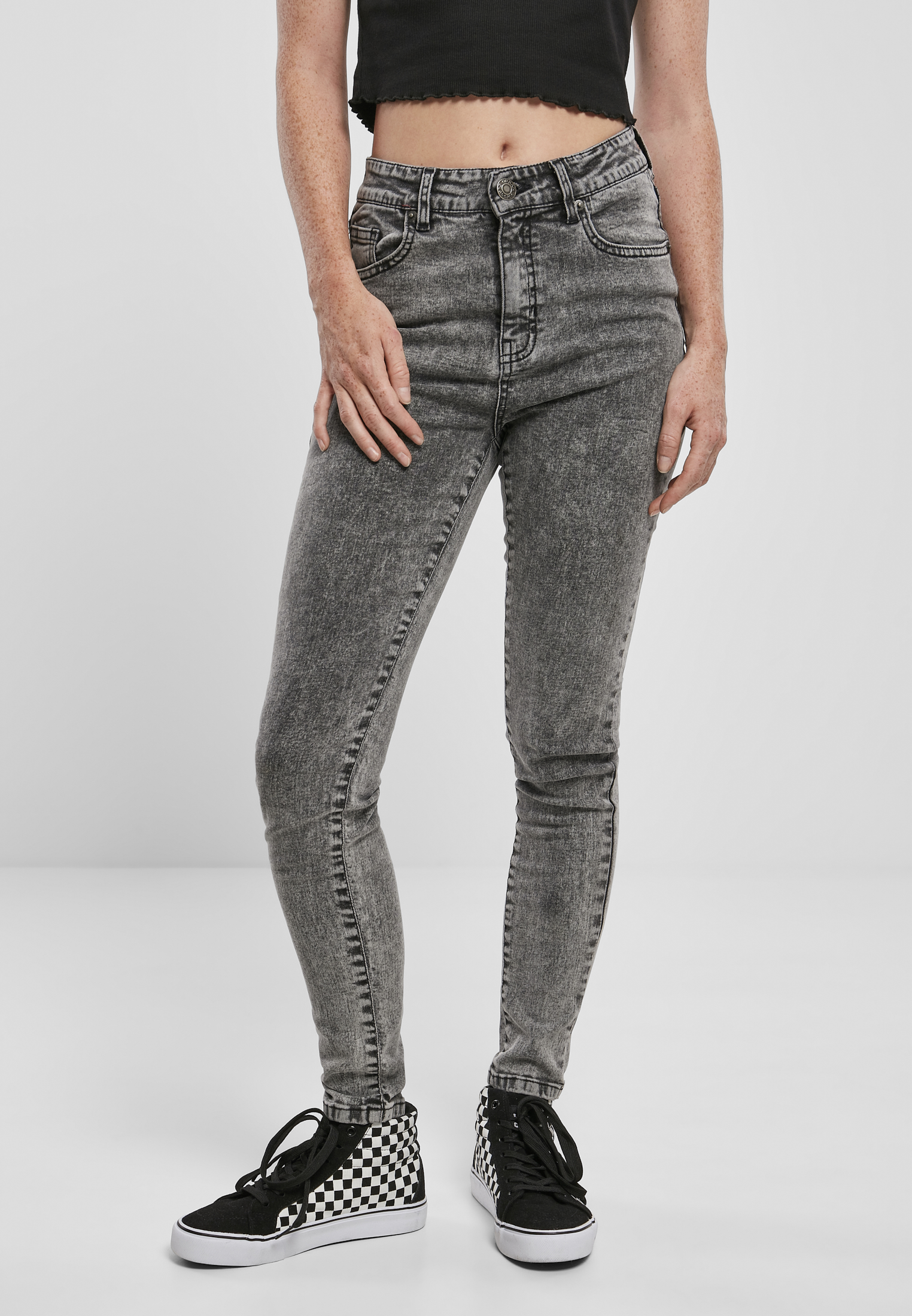 Women&#039;s Skinny High Waisted Jeans - Black
