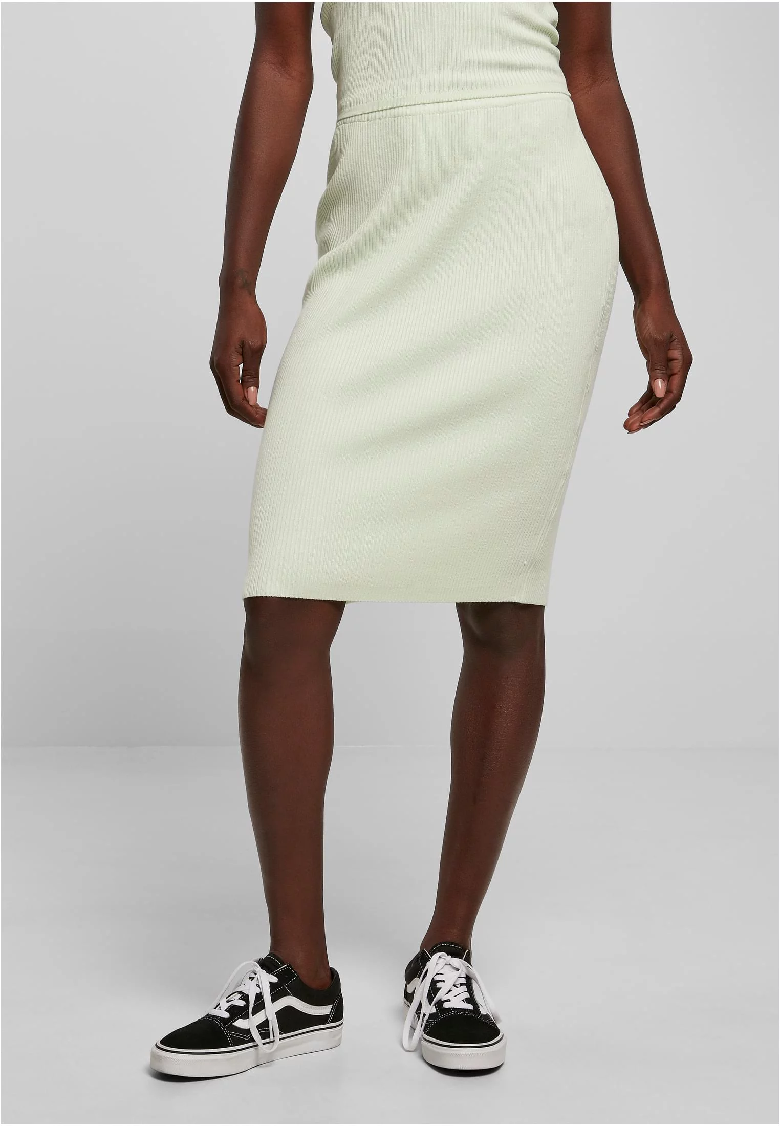 Women&#039;s ribbed midi skirt light mint