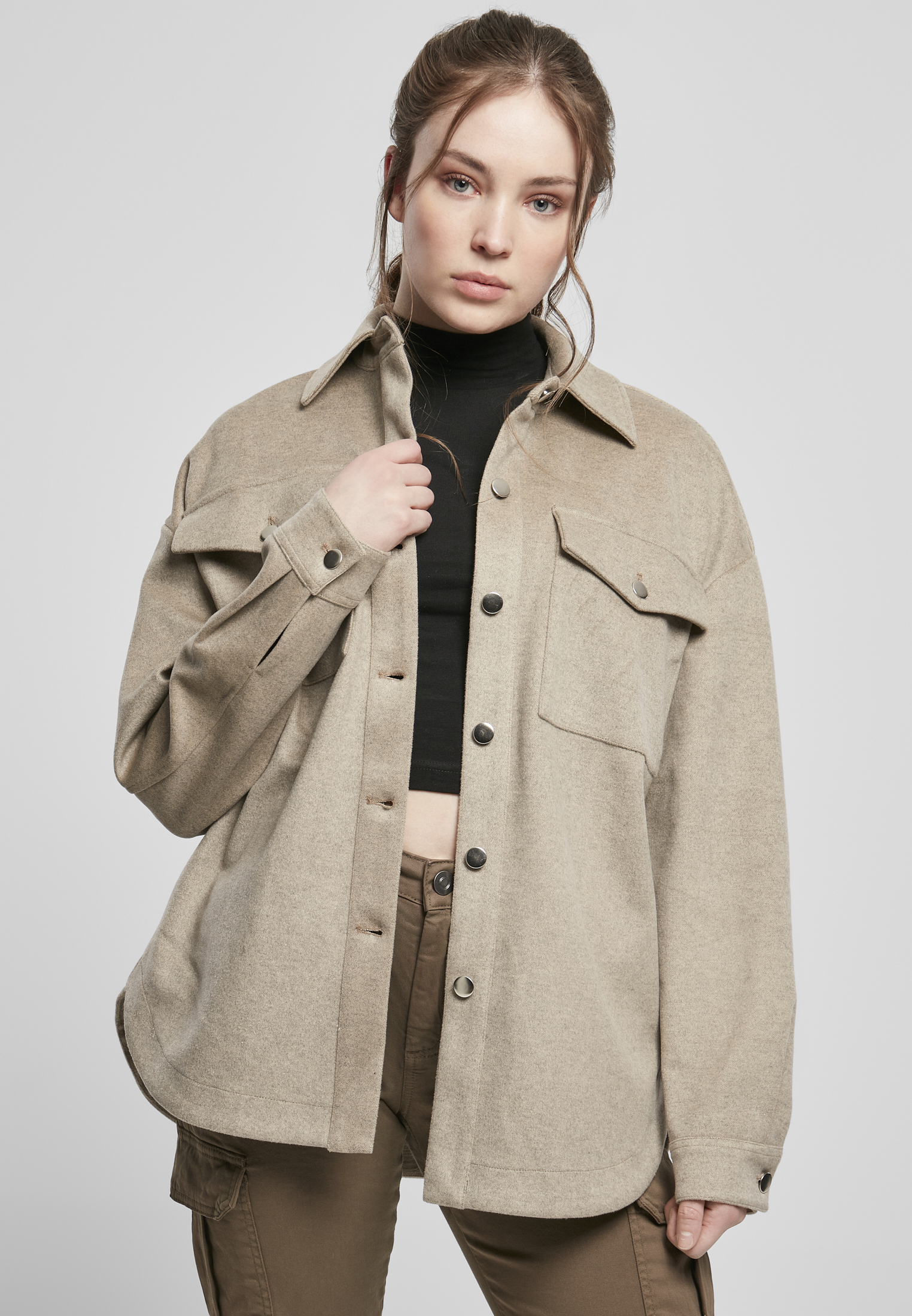 Women&#039;s classic overshirt lighttaupe