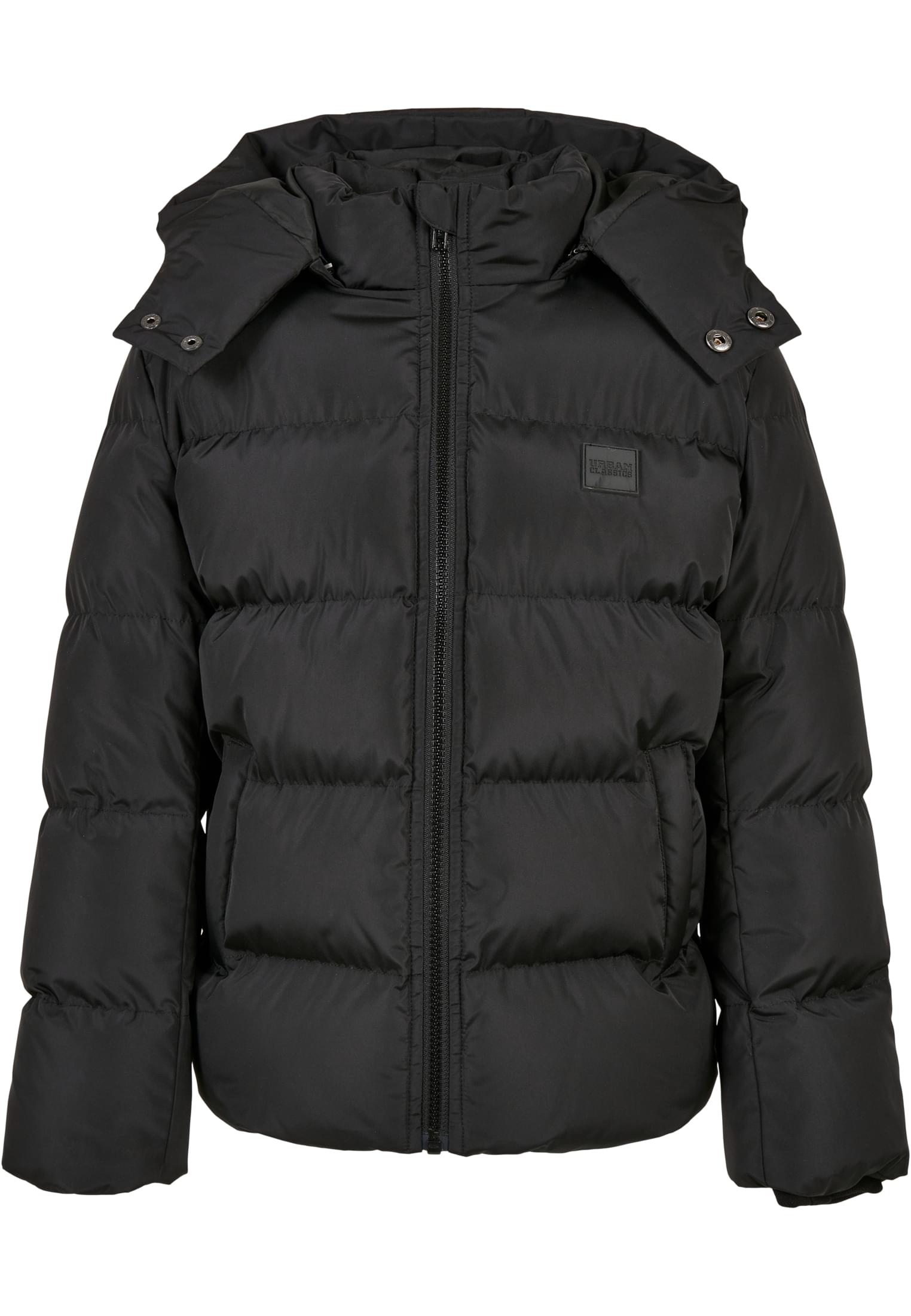 Puffer Boys&#039; Jacket with Hood Black