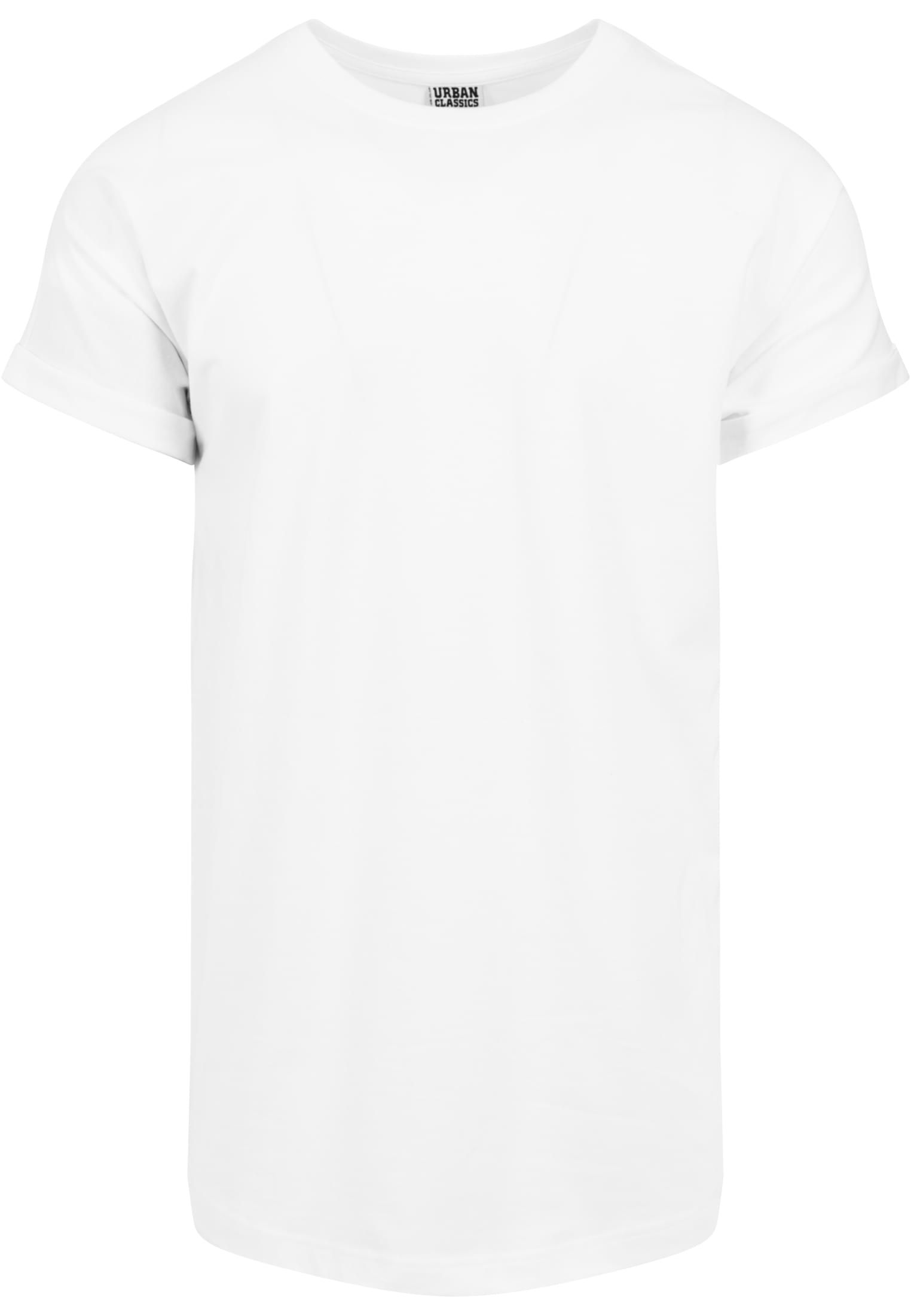În formă lungă Turnup Tee alb