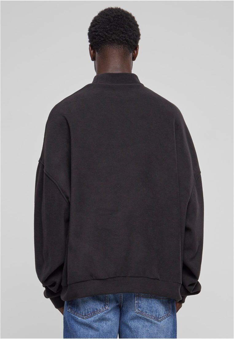 Men's fleece oversized sweatshirt Crew black