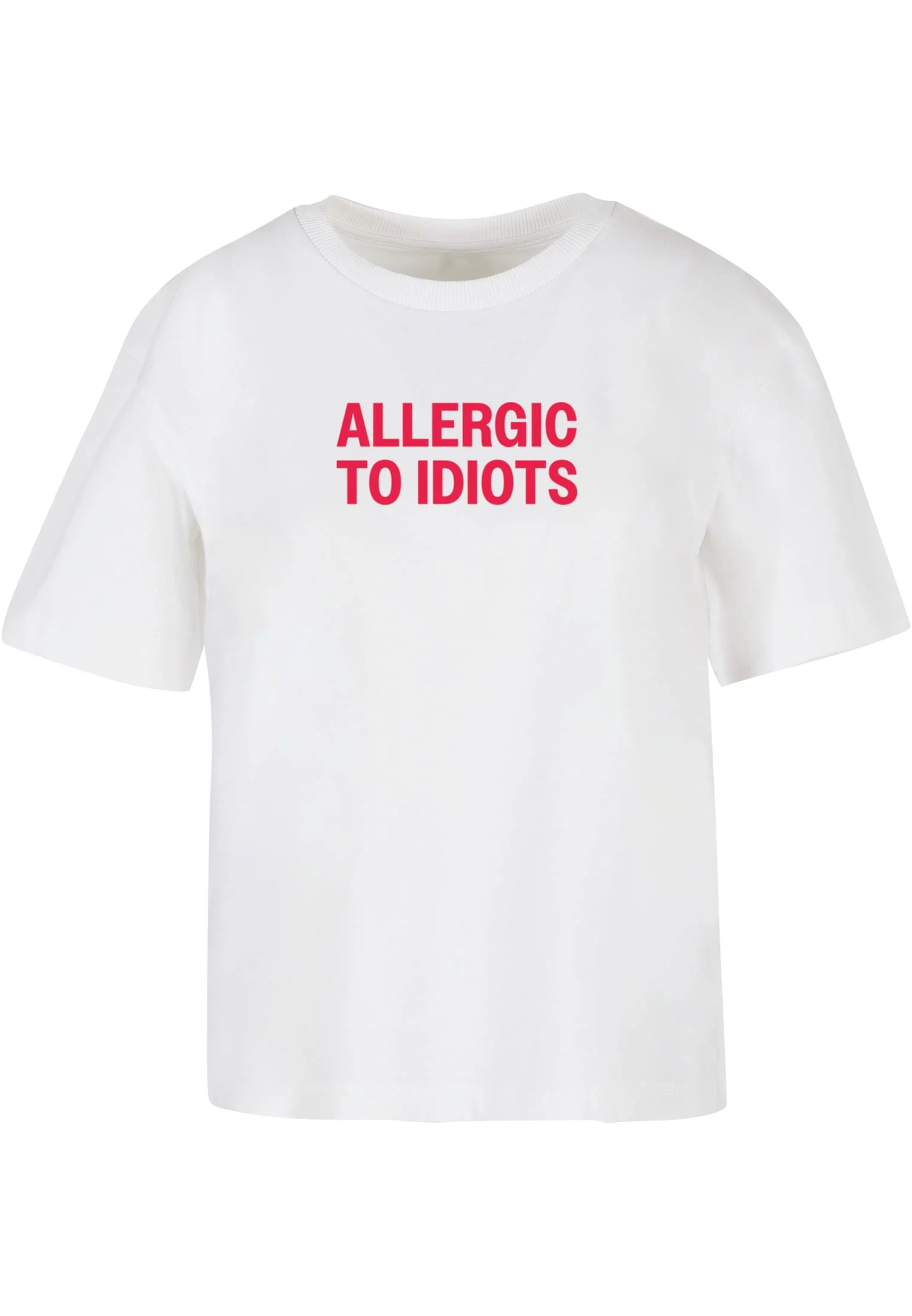 Womens T-shirt Allergic To Idiots white