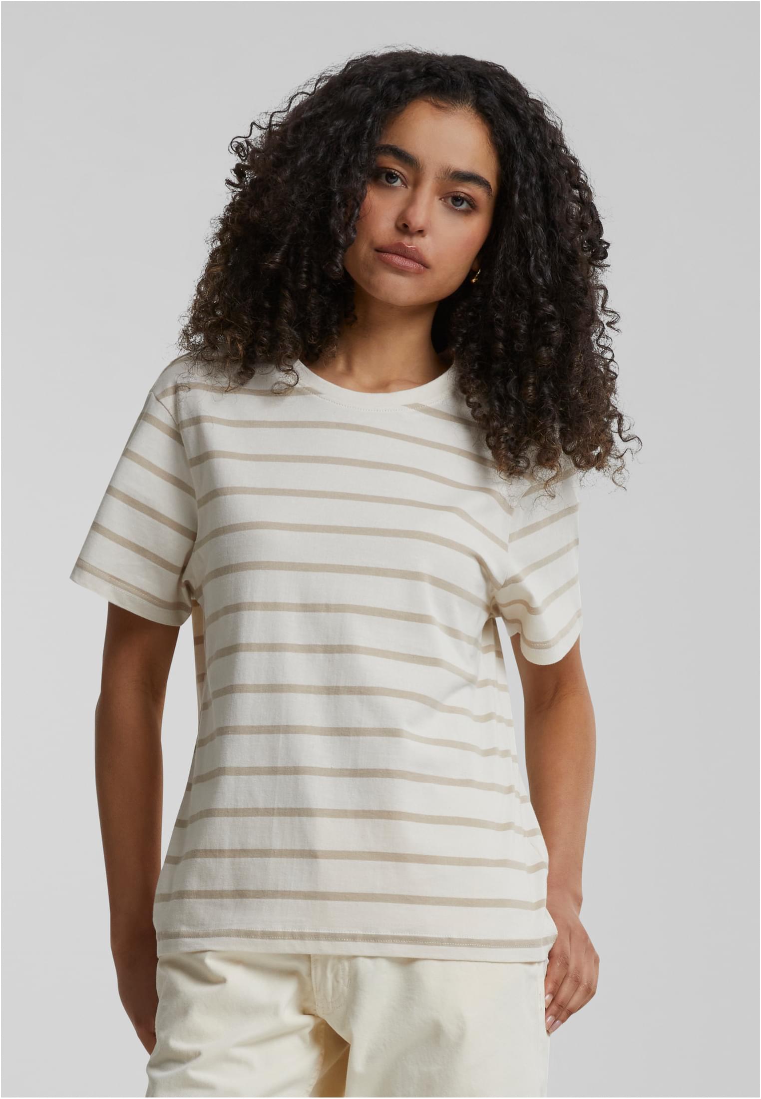 Women&#039;s Striped T-Shirt Box Beige