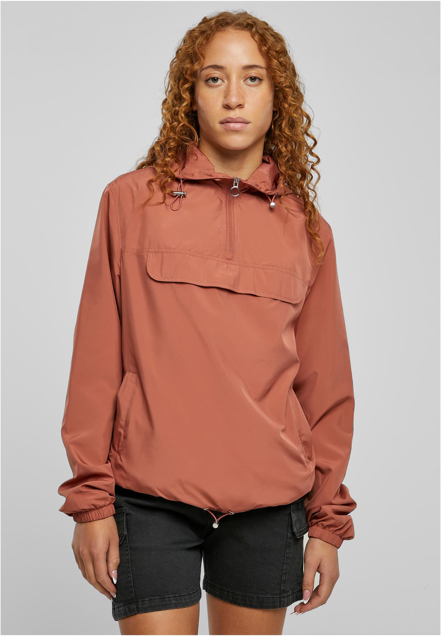 Women's basic terracotta tug of war jacket